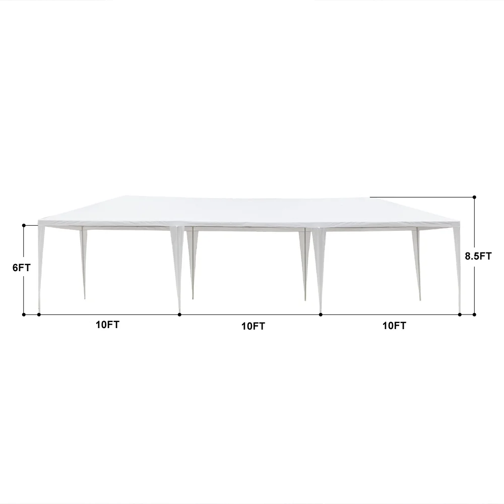 Gazebo Tent for Outside, 10' x 30' Patio Canopy Tent with 8 Side Walls, Heavy Duty Outdoor Party Wedding Tent, Portable Shade Folding Canopy - UV Coated, Waterproof Gazebo Tent, White, L1332 - Image 4