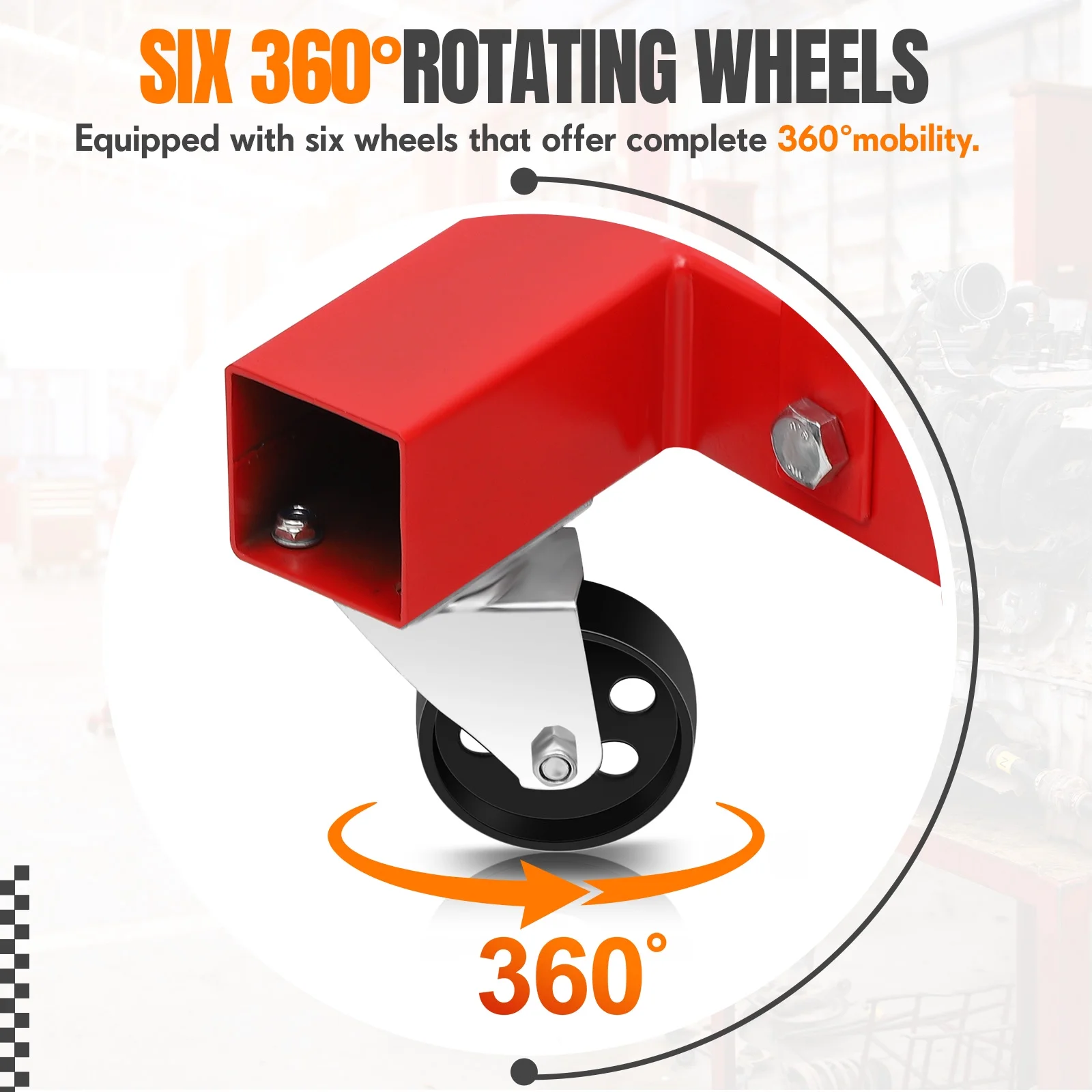 Aoile Red Hydraulic Folding Crane Lifting Hoist, 4400 lbs Max Weight - Image 4