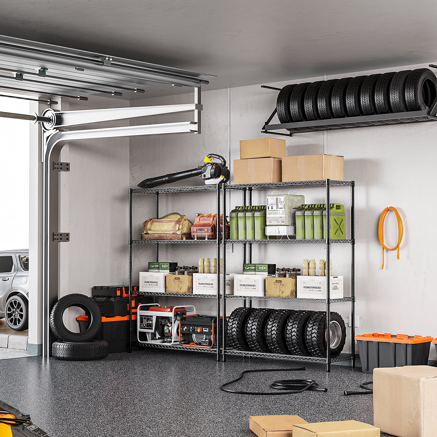 M MZG 4 - Tiers Metal Dimensions: 45.8"W x 15.8"D x 59.4"H Storage Rack Shelving Unit - Image 5