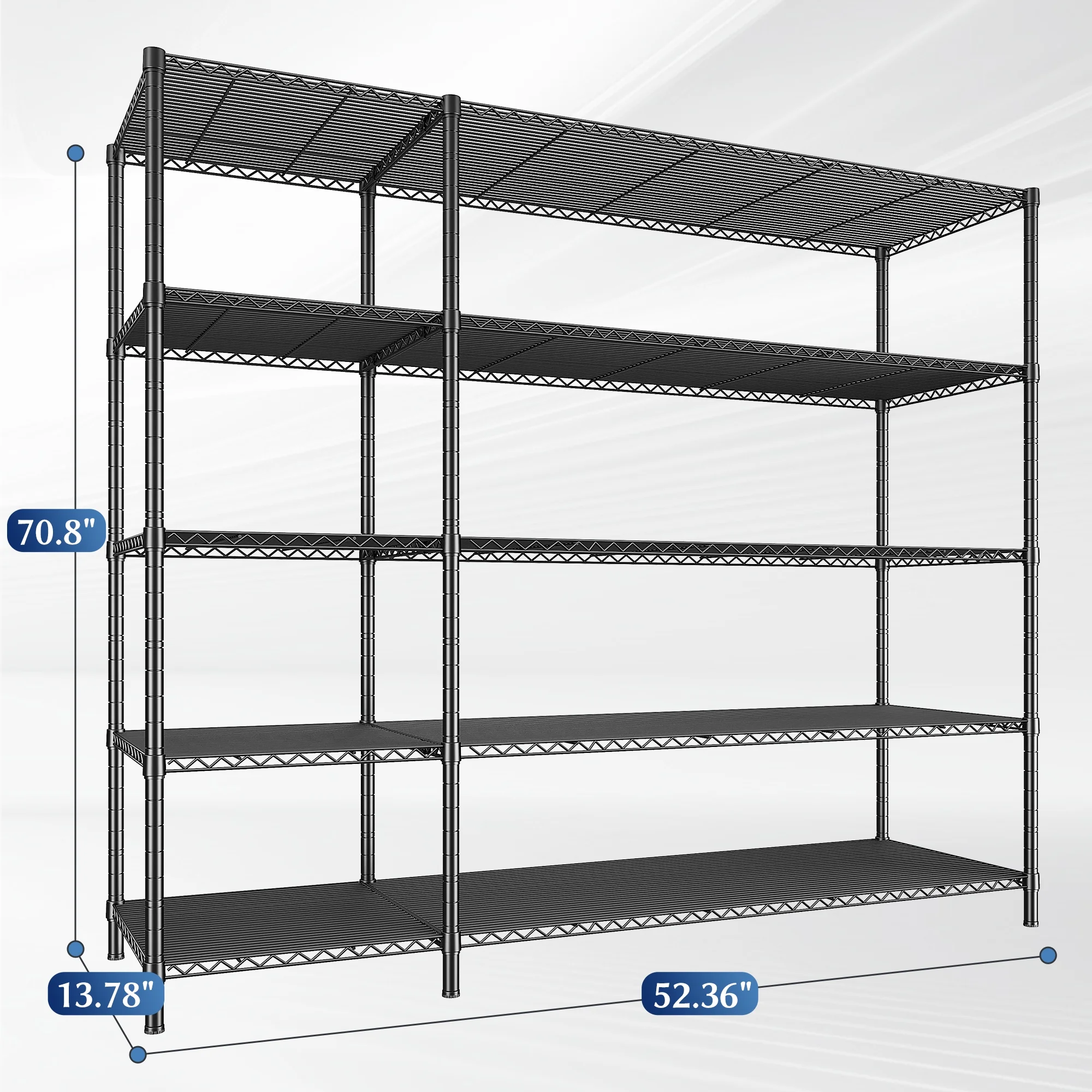 REIBII Heavy Duty 4-Tier Metal Wire Shelving Unit,Adjustable L-Shape Corner Storage Rack for Garage,Pantry,Kitchen,1120 lbs Capacity - Image 14