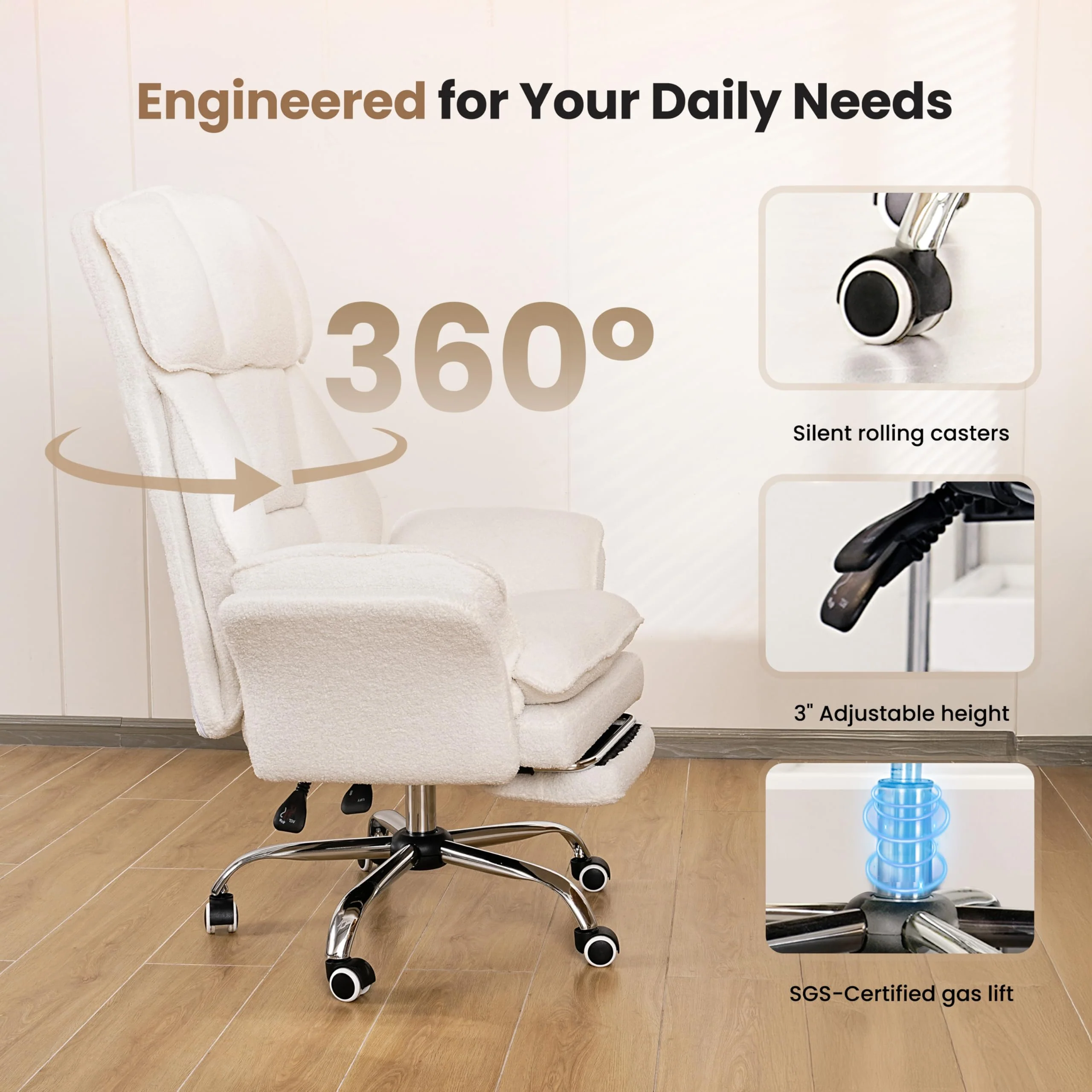 Big and Tall Executive Ergonomic Office Chair, High Back Computer Desk Chair for Home Office and Workspace - Image 7