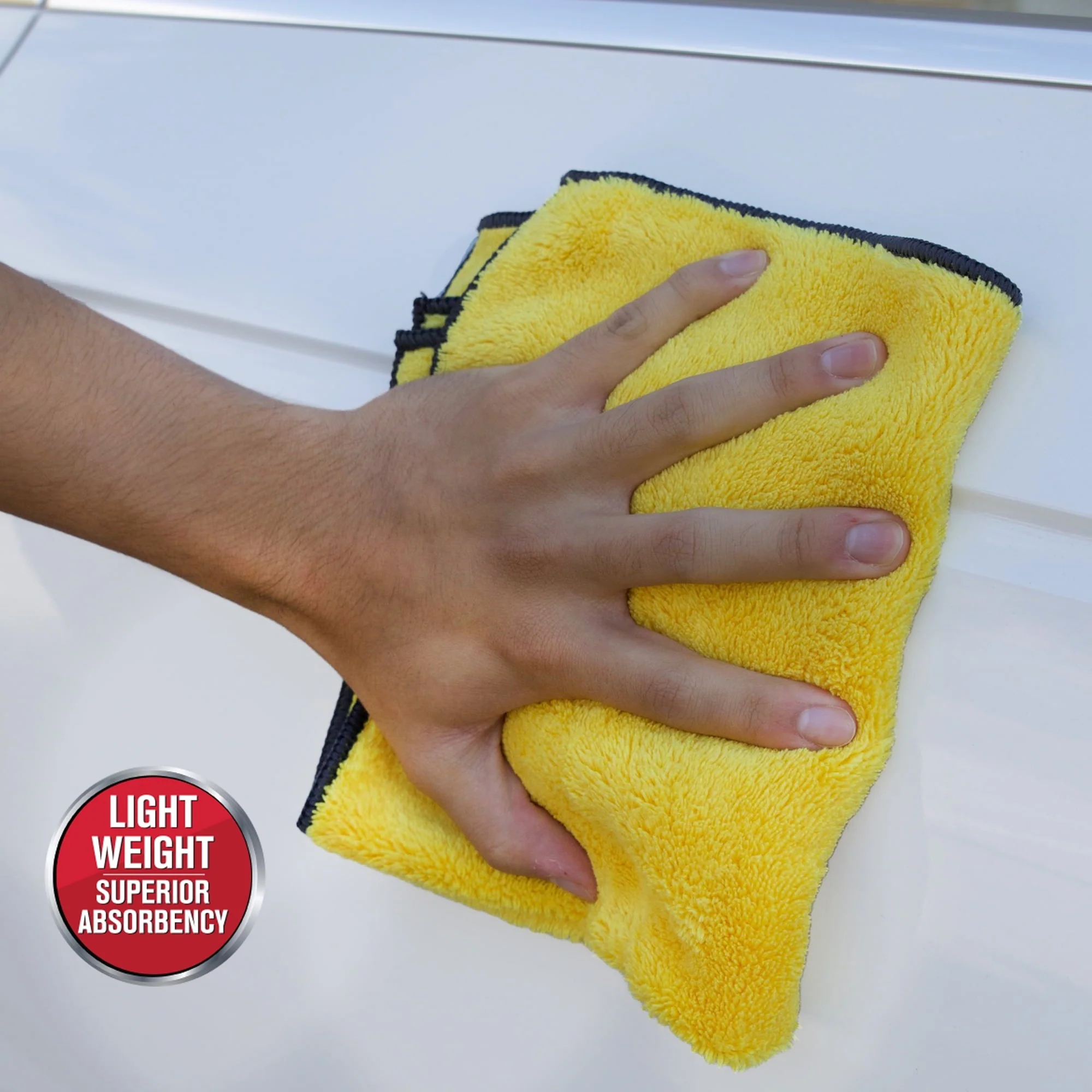 Auto Drive Coral Fleece Multi-Purpose Microfiber Towel, Cleaning, Detailing, 24 Pack, Blue & Yellow - Image 4