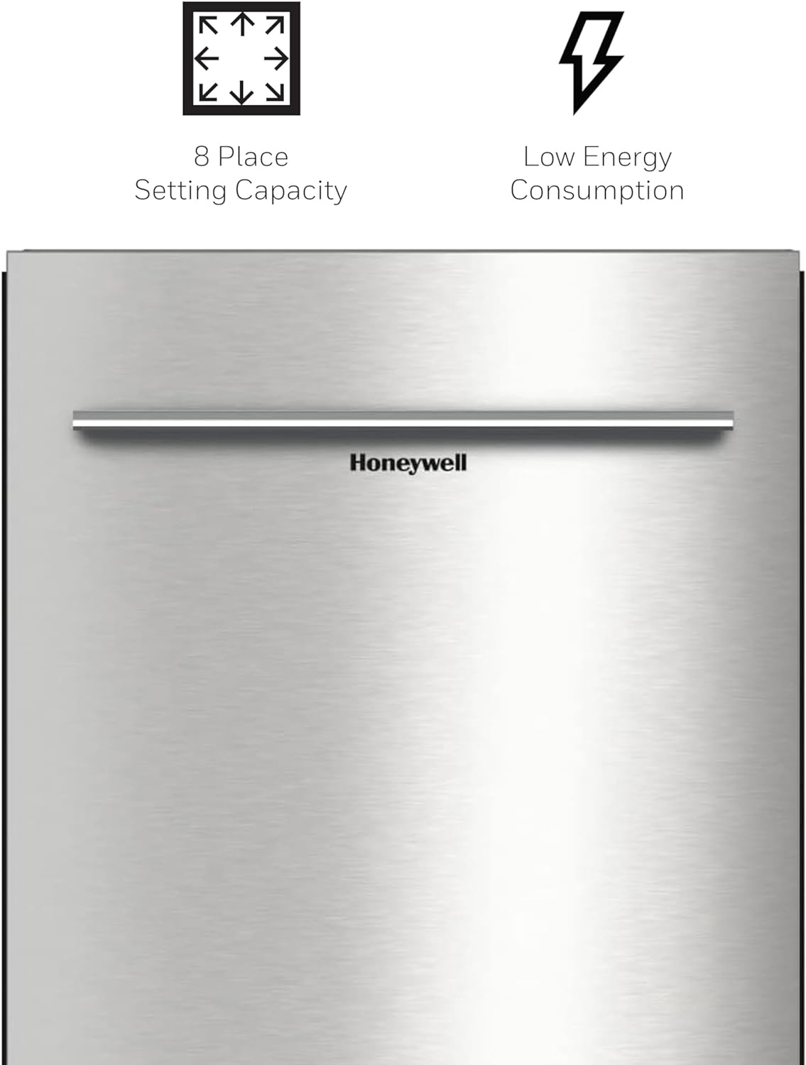 18 Inch Dishwasher with 8 Place settings, 6 Washing Programs, Stainless Steel Tub, UL/Energy Star- Stainless Steel - Image 4