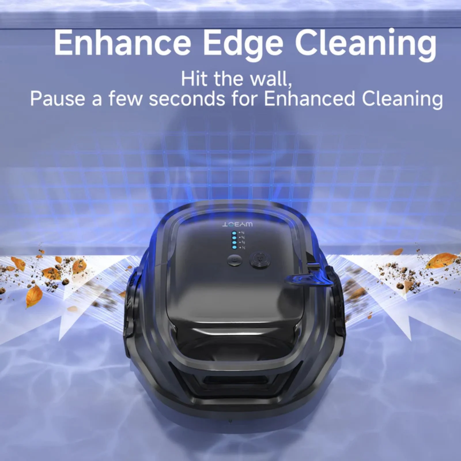 2025 New Upgraded WYBOT A1 Cordless Robotic Pool Vacuum Cleaner - Floor-Only Cleaning for Above Ground Flat-Bottom Pools (Up to 1,076 sq. ft), 120-Min Runtime, Black Green - Image 8