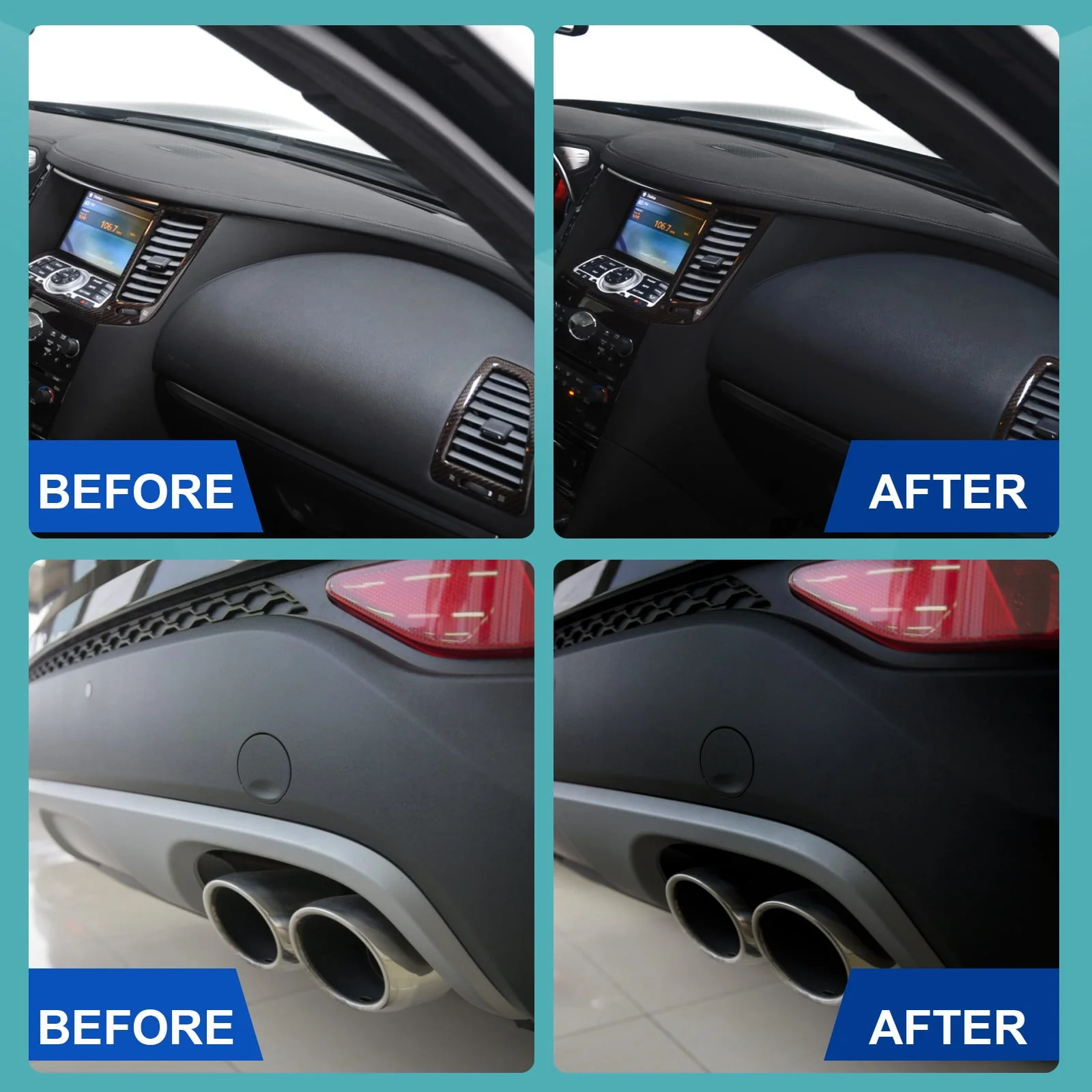 Car Cleaning Kit Plastic Revitalizing Coating Agent, Nano Plastic Refreshing Coating, Plastic Parts Refurbish Agent for Car - Car Care Tools with Sponge and Towel (30ml*2pcs) - Image 6