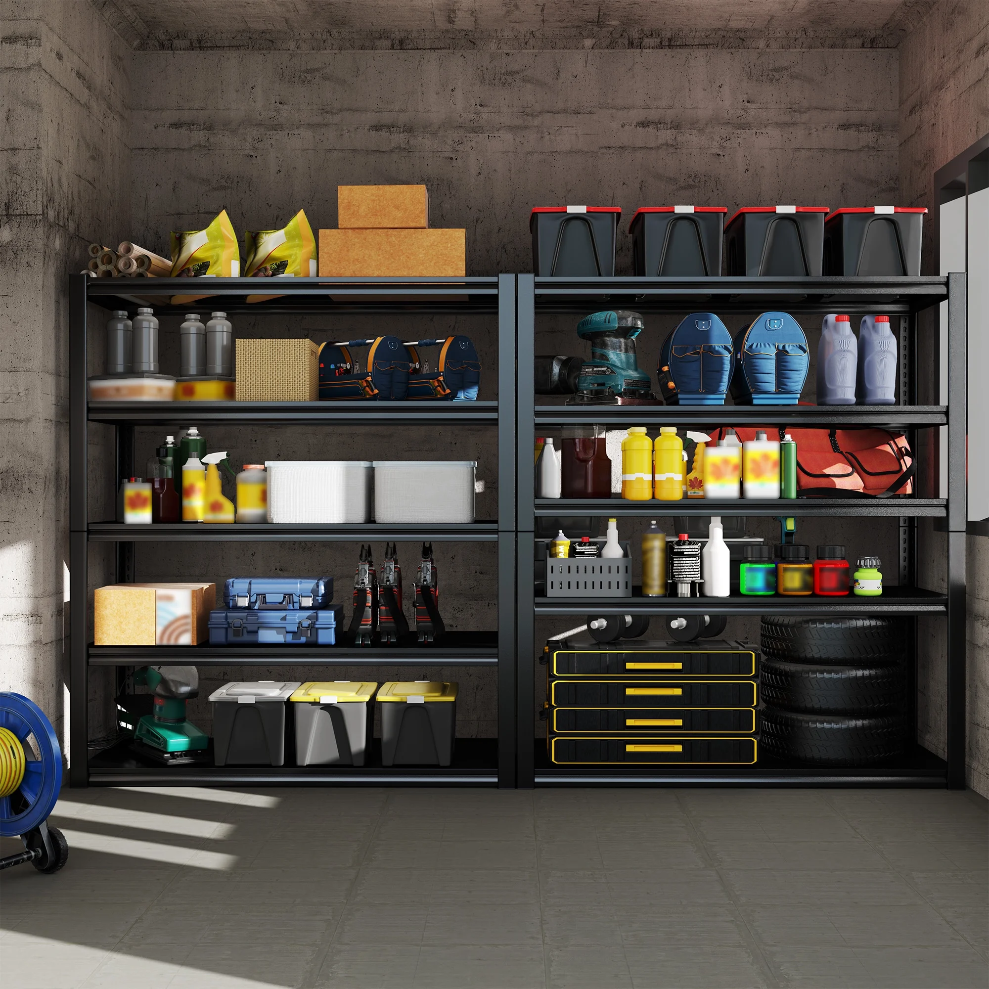 REIBII 48.2"W Garage Shelving Heavy Duty 3000LBS Storage Shelves Adjustable 5 Tier Metal Shelving,48.2''L X 24.5''W X 72''H - Image 30