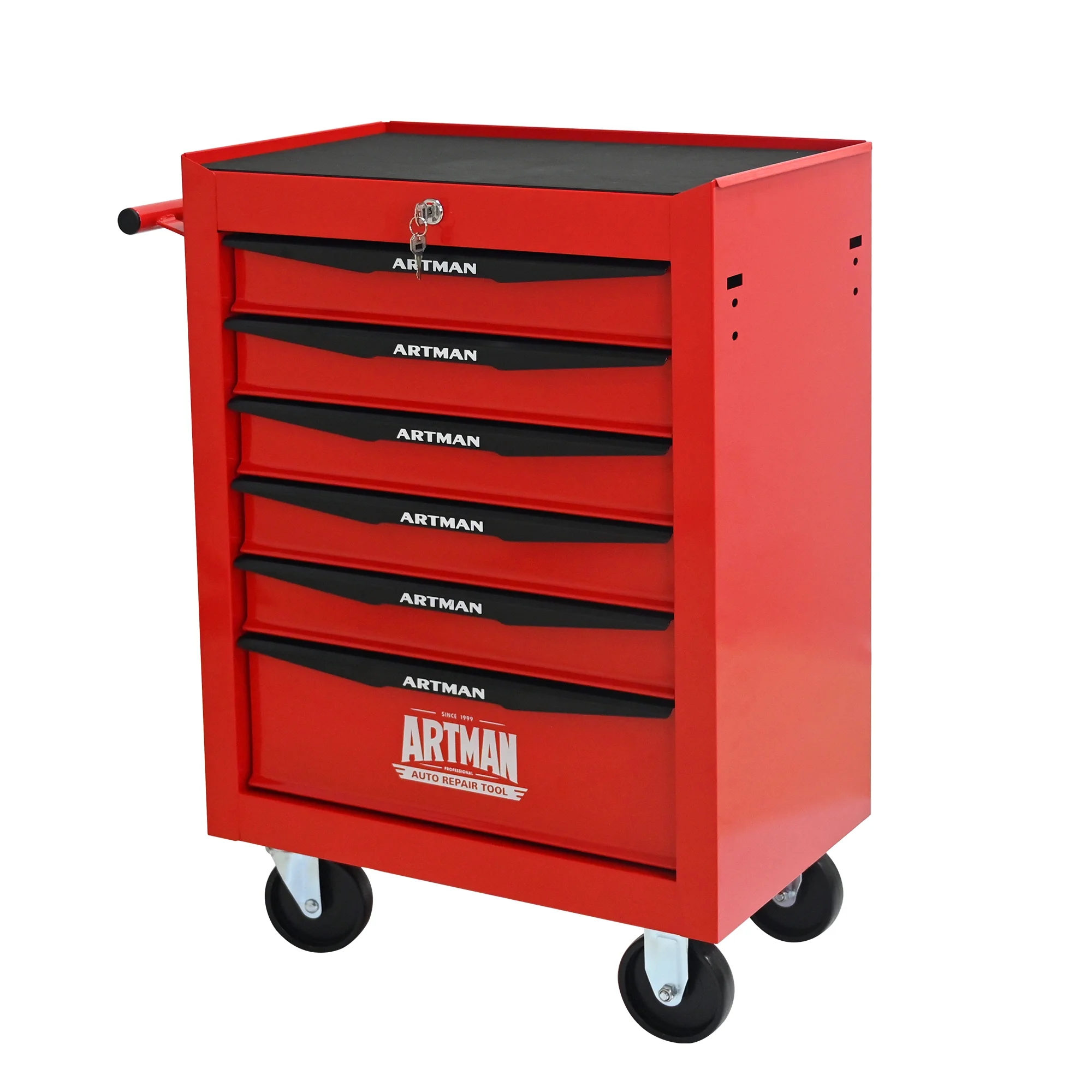 NIGSQJB 30.5"H Rolling Tool Chest Cart with 6 Drawers, 7 Small Tool Boxes Organizers, Lockable Tool Cabinet Storage with Wheels for Garage, Warehouse,Workshop, Repair Shop, DIY, Red - Image 8