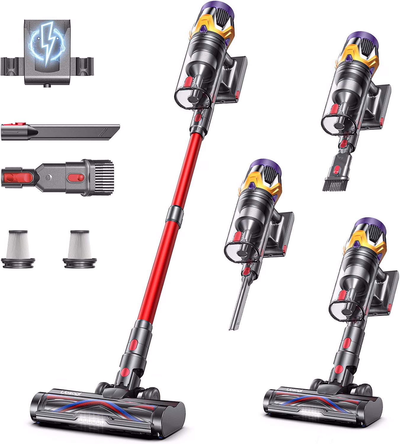 Cordless Vacuum Cleaner, Upgraded 55KPA 650W 70Mins Stick Vacuum with Hurricane Mode, Self-Standing, Touch Screen, 1.8L Dust Cup, Anti-Tangle Wireless Vacuum, Vacuum Cleaners for Home, Pet Hair & Carpets