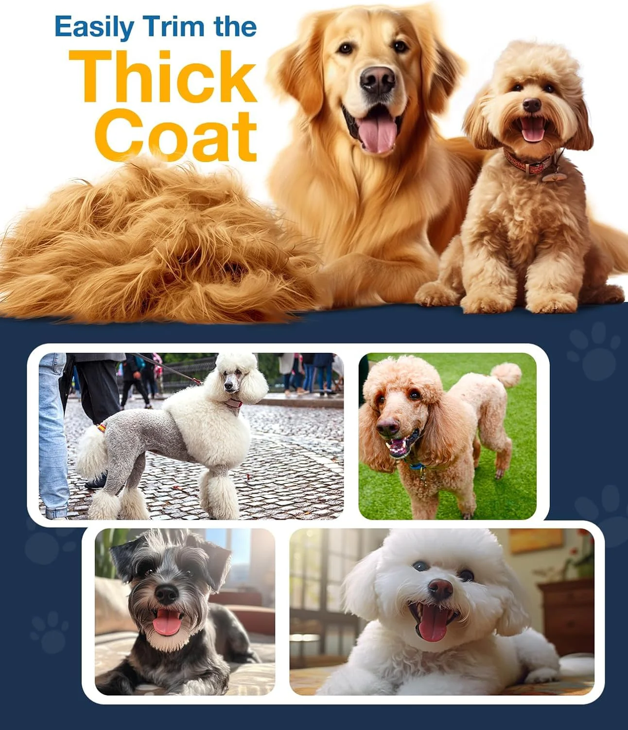 Dog Clippers for Thick Heavy Coats, Professional Electric Pet Grooming Trimmer for Long Hair Dogs - Image 7
