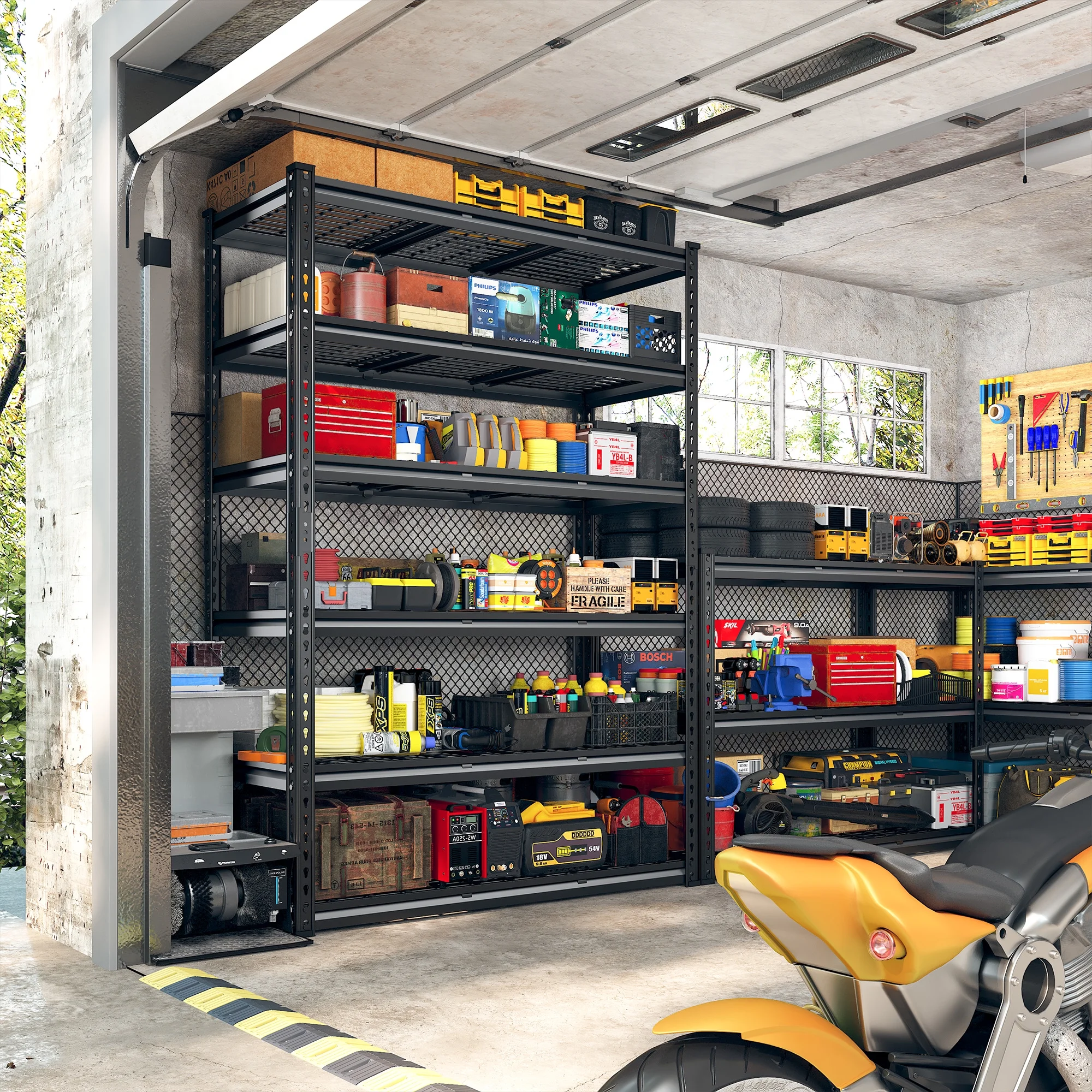 REIBII 48" W Garage Shelving Units 5 Tier Storage Shelves Heavy Duty Adjustable Metal Utility Shelf-72" H x 48" W x 24" D - Image 29