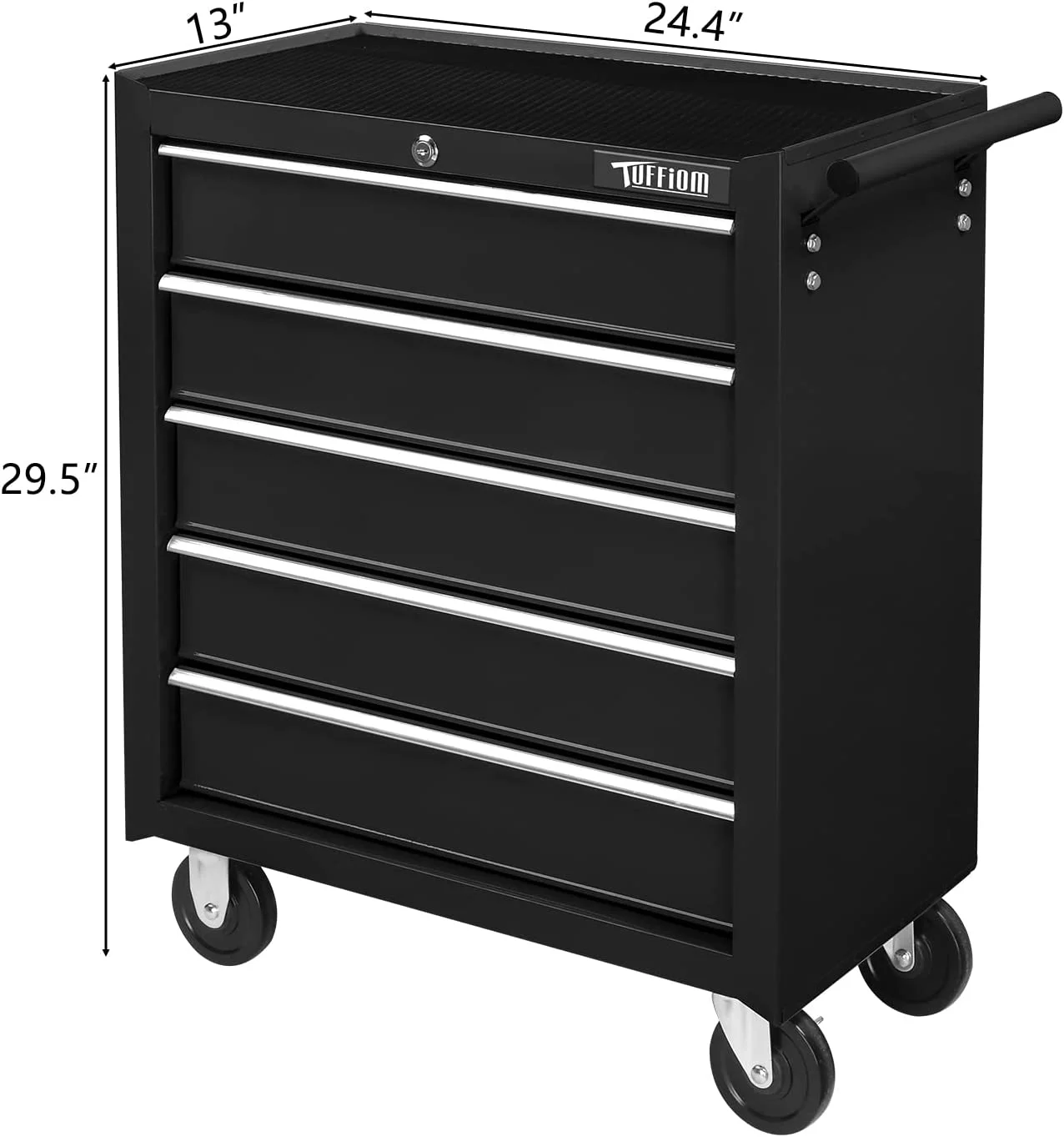 TUFFIOM 5-Drawer Rolling Tool Chest with Lock & Key, Tool Storage Organizer Box Cabinet with Wheels - Image 12