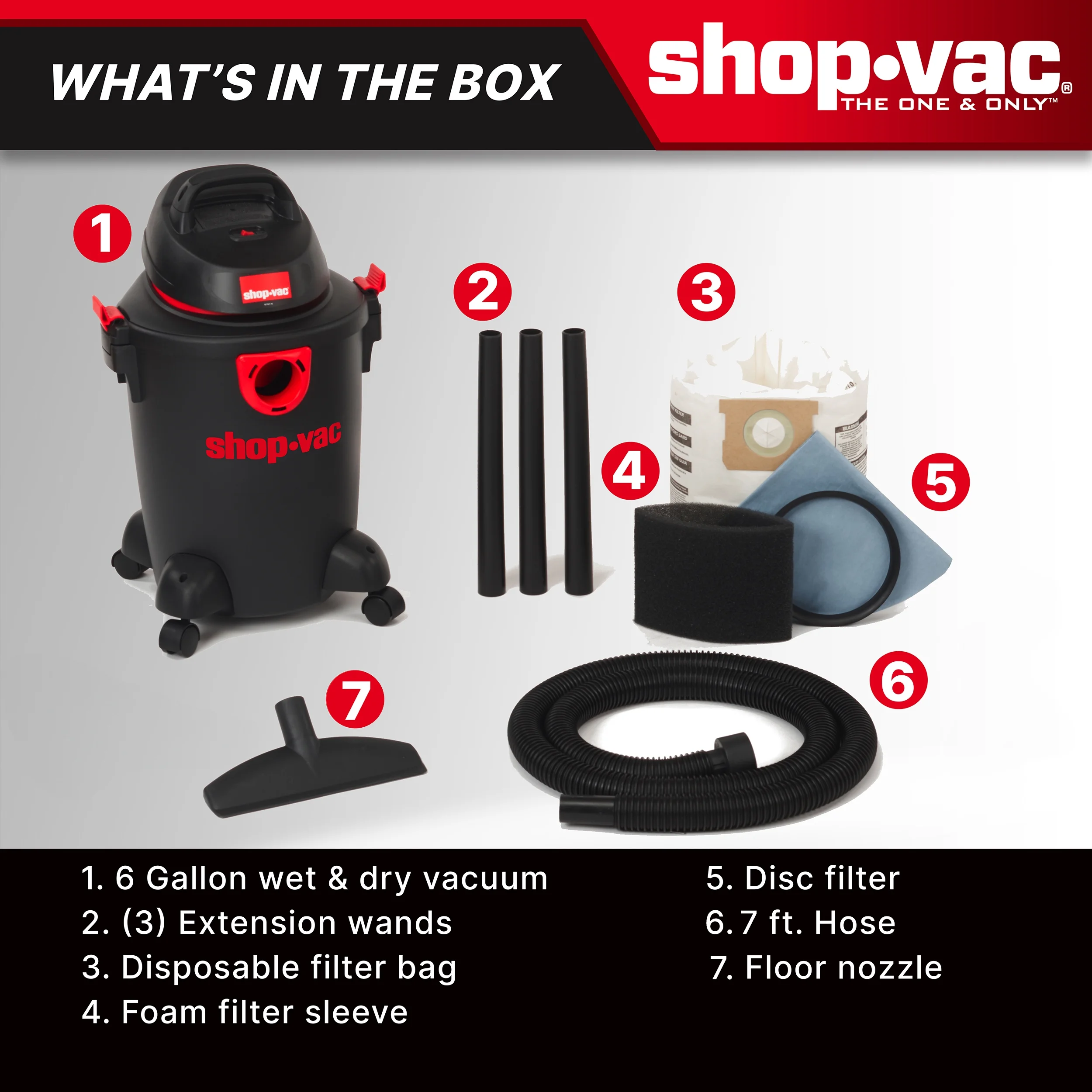 Shop-Vac 6 gal 3 HP Ultra PL Wet & Dry Vacuum Cleaner, Model 5985005 - Image 15