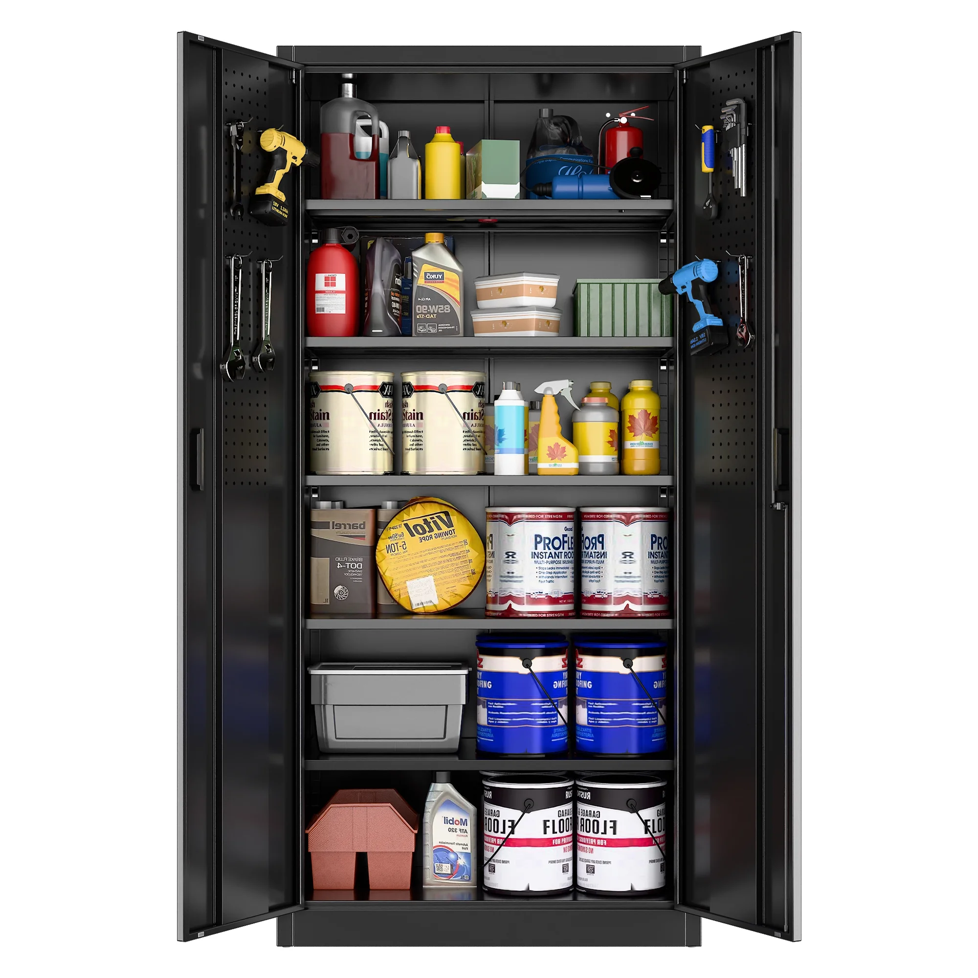 SUXXAN Metal Rolling Cabinet with 2 Swing Doors, Adjustable Shelve, Storage Tool Chest for Garage Utility Room, White - Image 72
