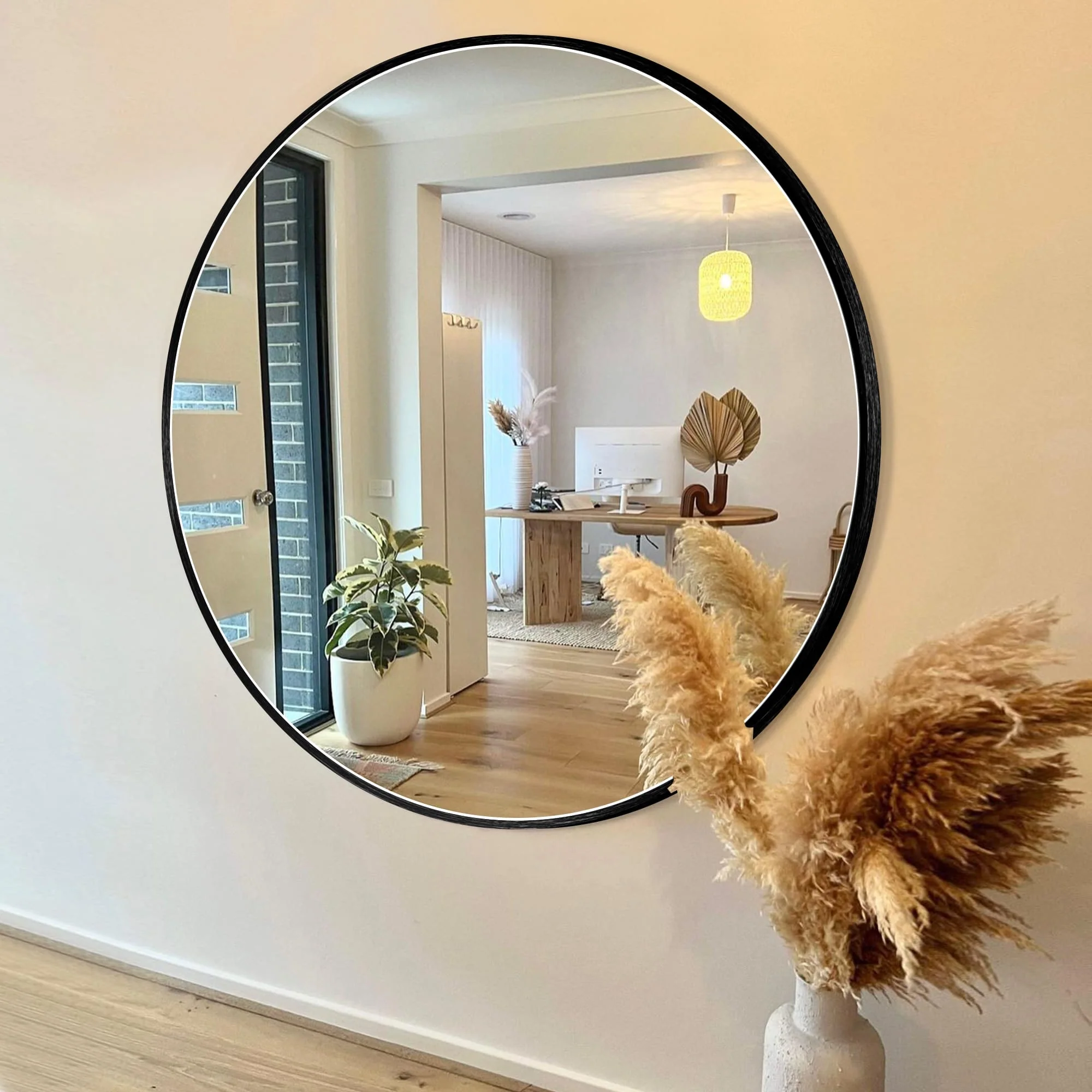 Modern Round Bathroom Vanity Mirror, Wall Mounted Circular Mirror for Bathroom, Bedroom and Home Decor - Image 9
