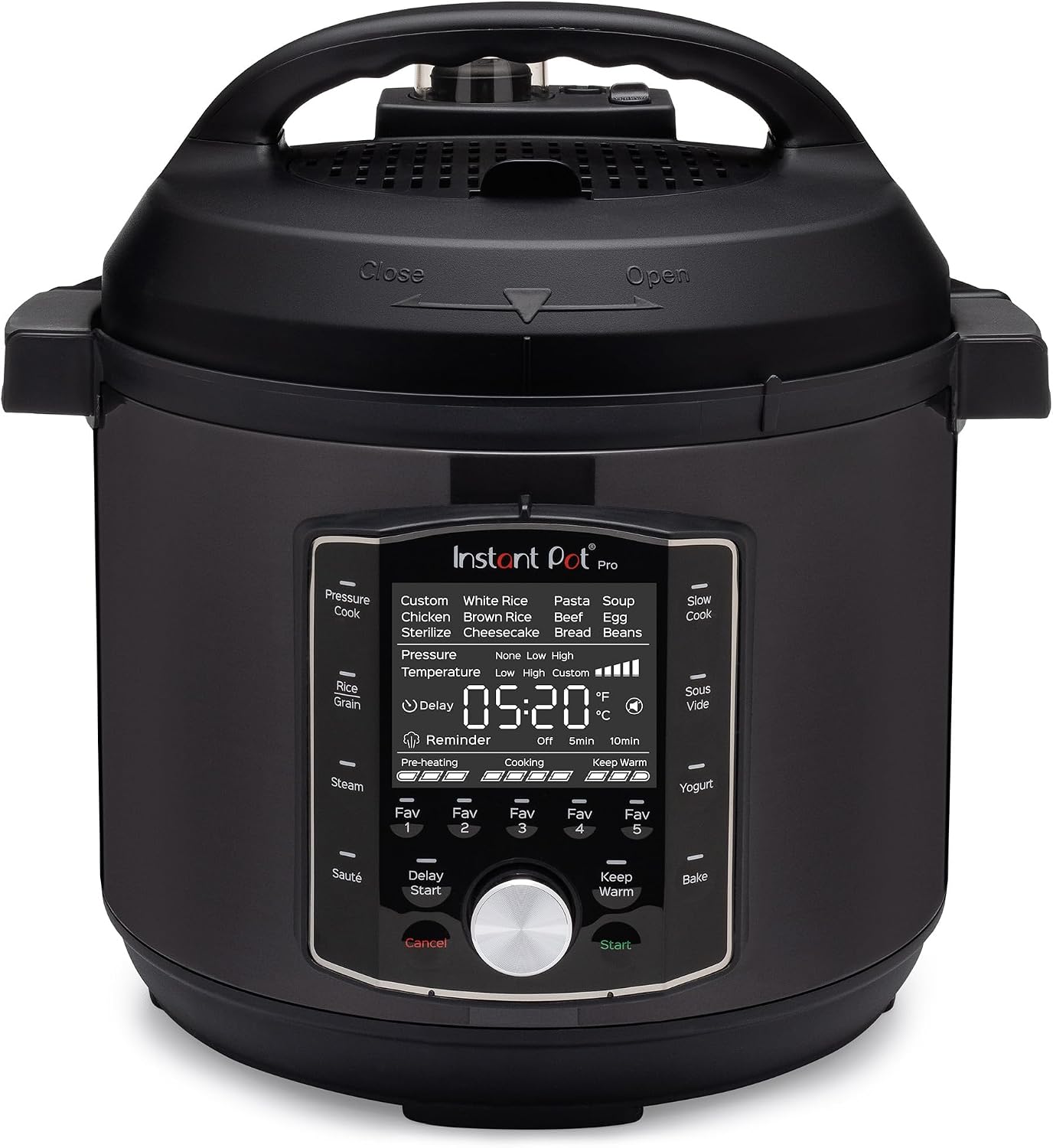 Pro 8 Qt 10-in-1 Electric Pressure Cooker, Black