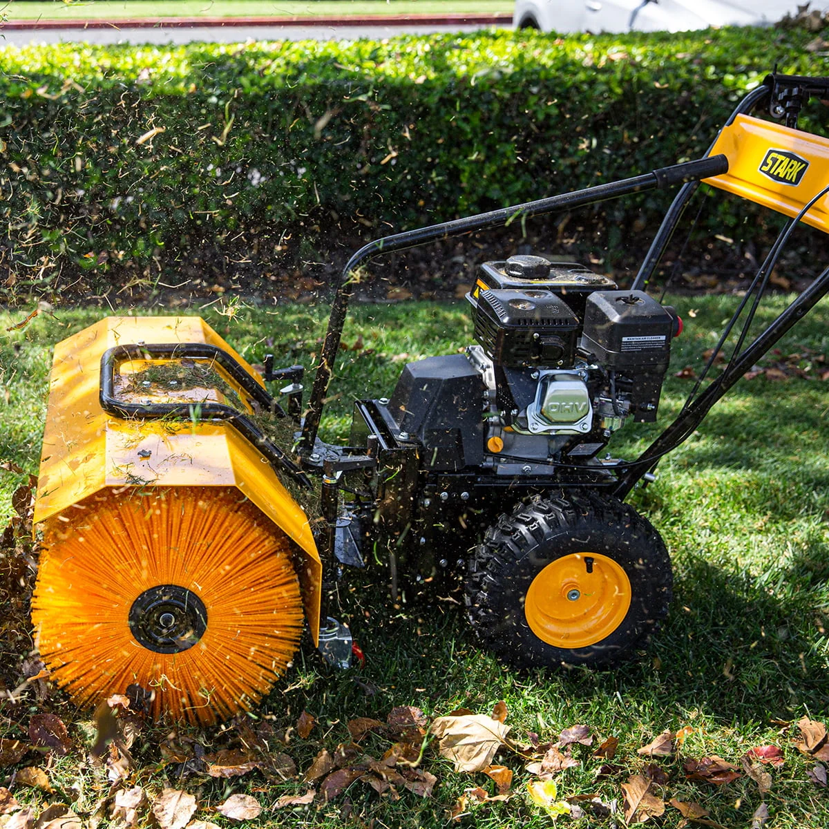 Stark 31" Walk Behind Gas Power Sweeper Dirt Debris Cleaning Path 196cc 7HP Gas Engine - for Leaves, Dirt, and Gravel - Image 6