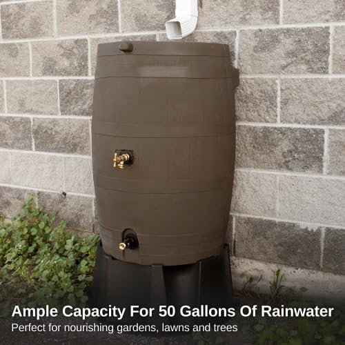 50 Gallon Rain Barrel with Brass Spigot, Large Outdoor Rainwater Collection and Storage Container for Garden - Image 24