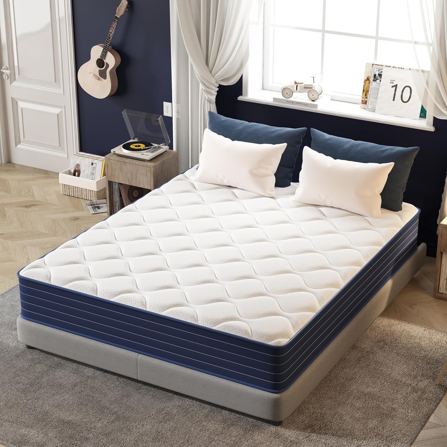 Queen Mattress, 12 Inch Queen Size Mattress with 7-Zone Hybrid Queen Bed Mattresses, Pocket Sprung with Medium Firm for Body Support & Pressure Relief - 60 * 80in - Image 2