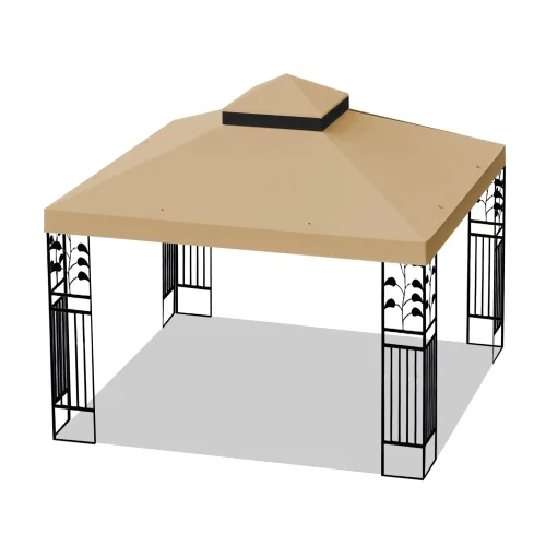 EBQOSK 10x10 Ft Outdoor Patio Gazebo Replacement Canopy,Double Tiered Gazebo Tent Roof Top Cover Only Frame Not Include Kahki - Image 6