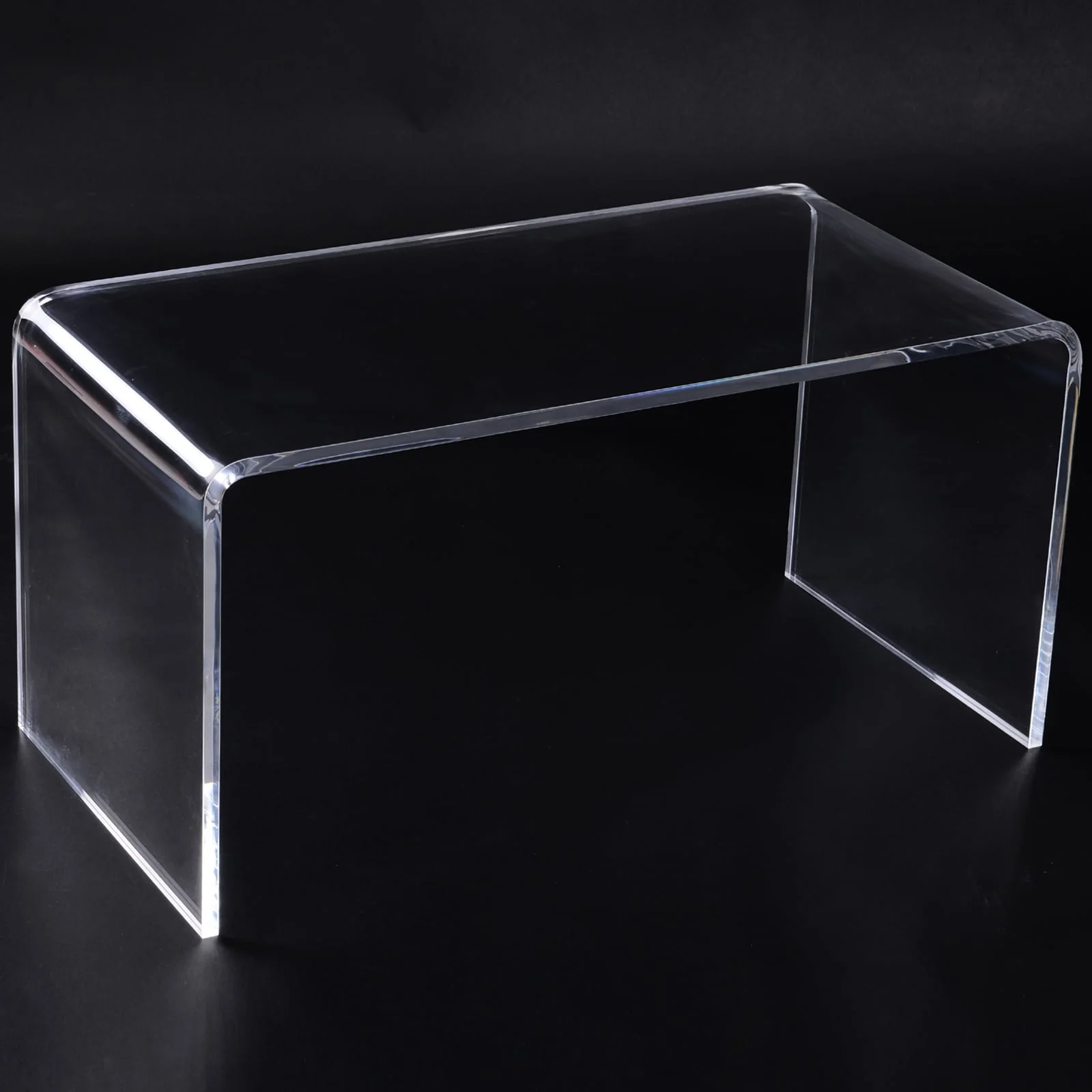 32" Clear Acrylic Waterfall Coffee Table, 20mm Thick Rectangle Modern Transparent Table for Living Room - Image 8