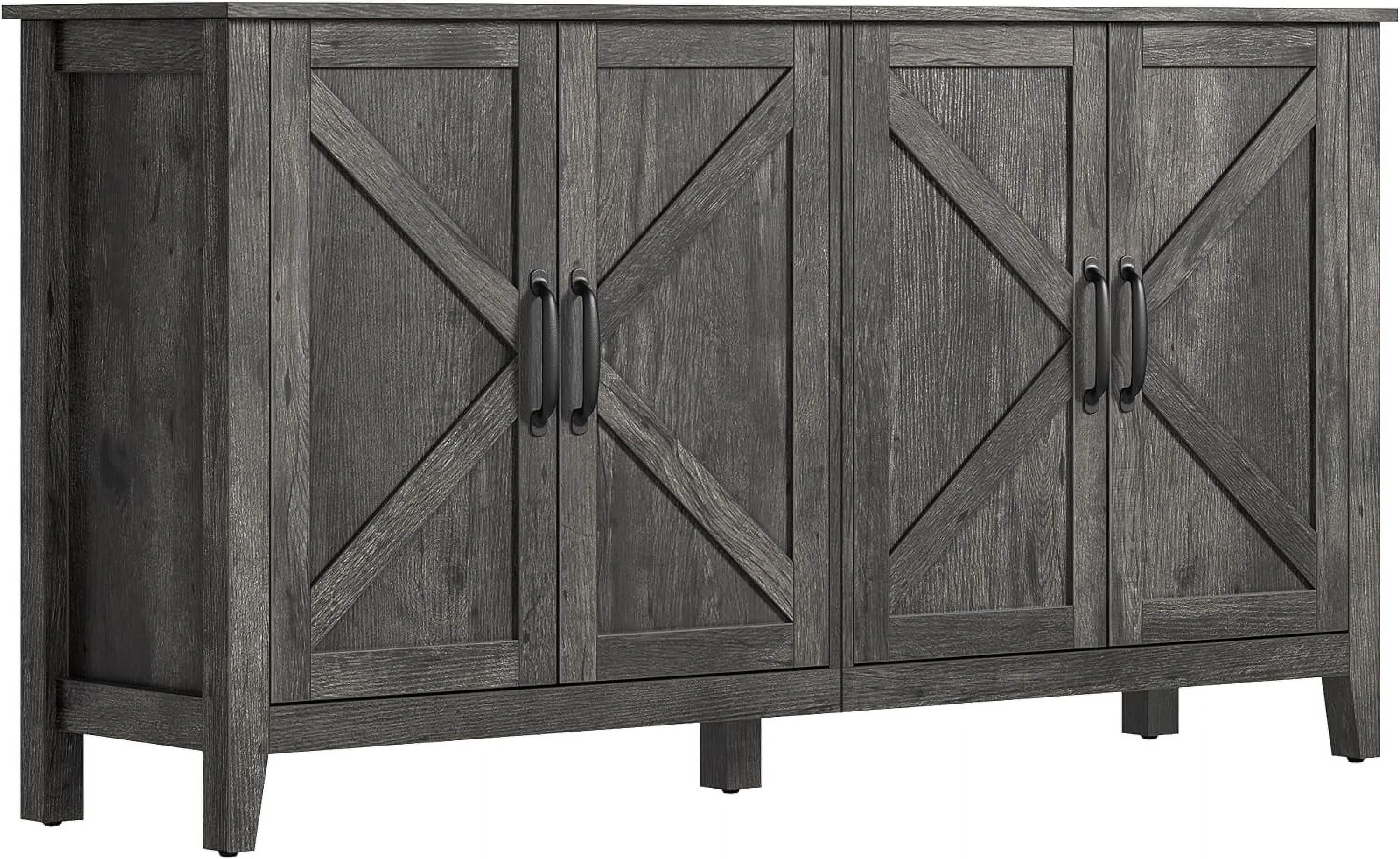 Buffet Cabinet Sideboard Storage Cabinet with Adjustable Shelves for Living Room Rustic Walnut - Image 15