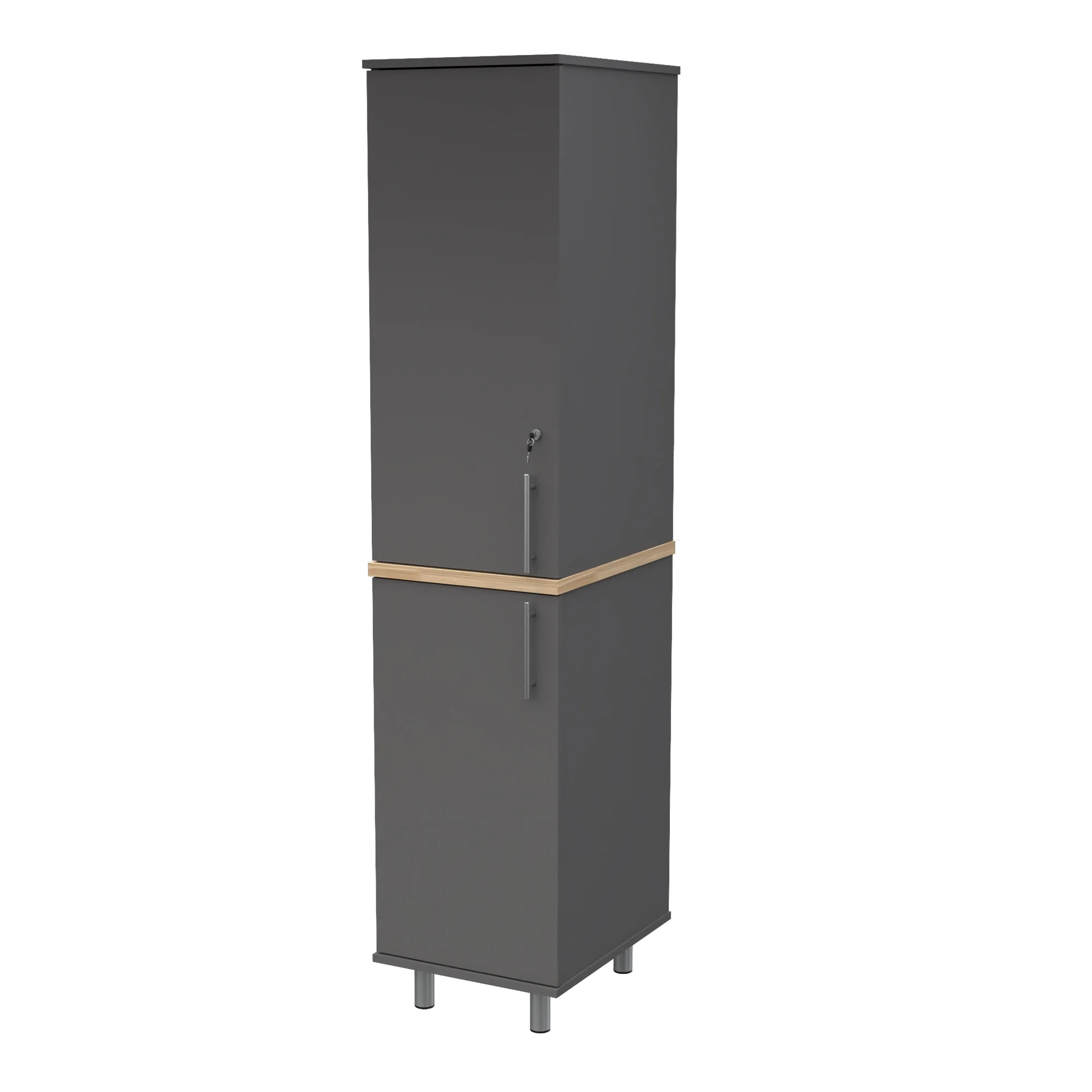 Inval Kratos 70" Engineered Wood Storage Garage Cabinet, Gray/Maple - Image 7