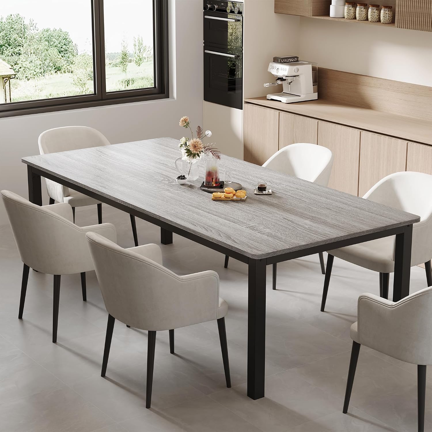 71in Industrial Dining Table for 6-8 People, Long Kitchen Table - Image 2