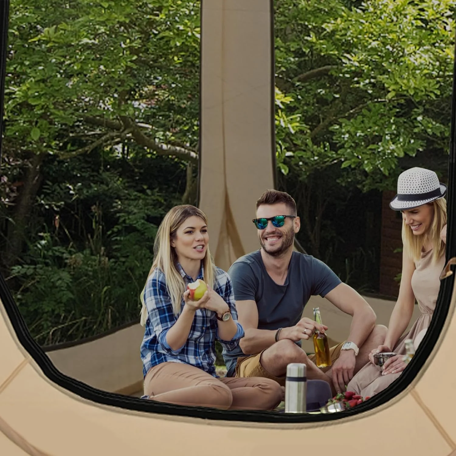 Slsy Screen House Tent Pop-Up, Portable Screen Room Canopy Instant Screen Tent Outdoor Camping Tent with Carry Bag for Patio, Backyard, Deck & Outdoor Activities - Image 4