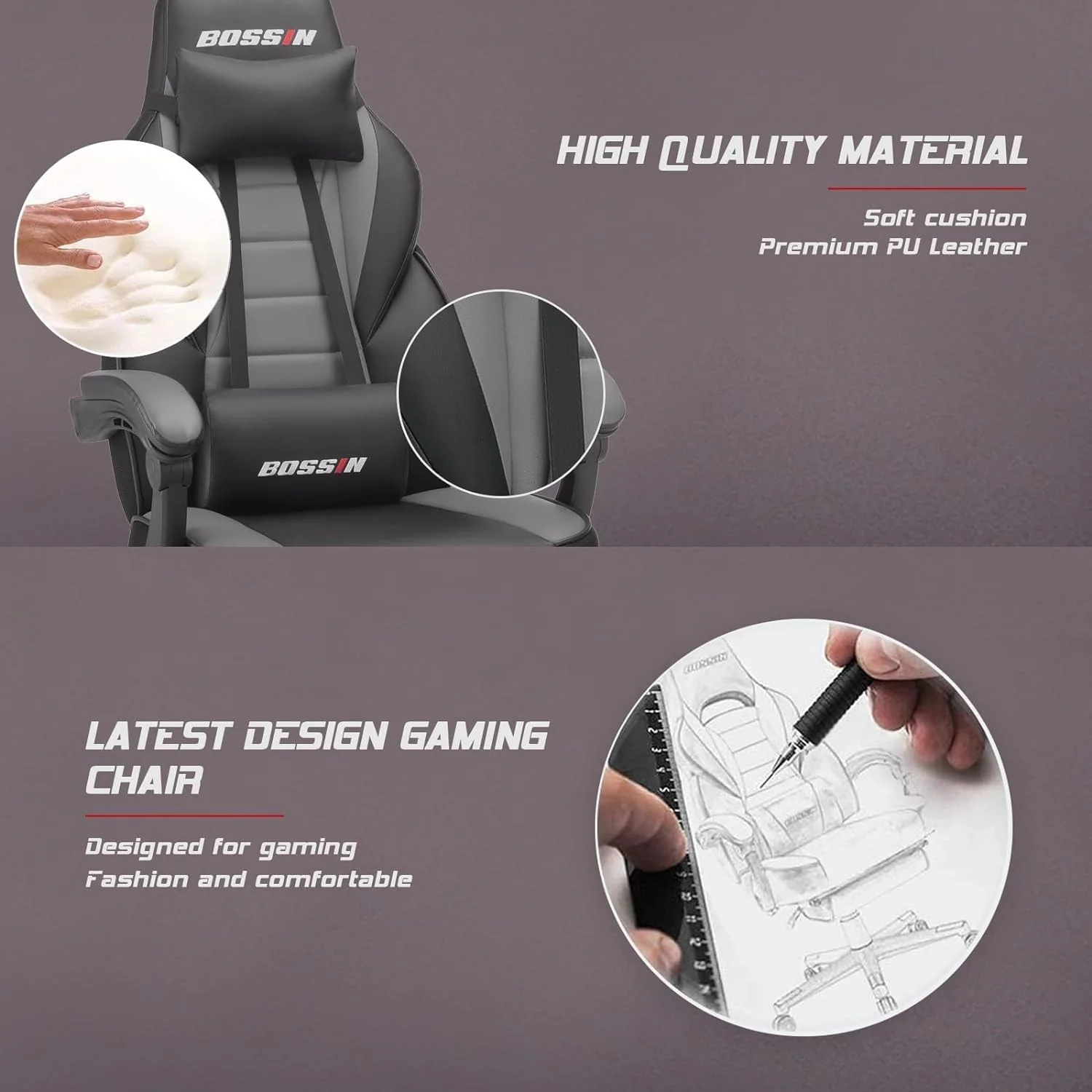 Racing Style Gaming Chair, 300 lbs Big and Tall High Back Computer Chair - Image 54
