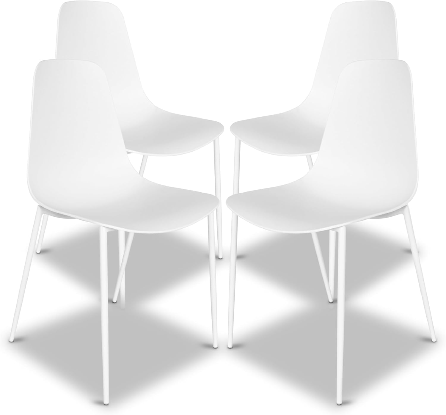 Isla Modern Kitchen Chairs Set of 4, Plastic Dining Chair with Metal Legs, Quick Assembly Simple Cafe Chairs Plastic for Indoor or Outdoor, Ocean Teal - Image 7