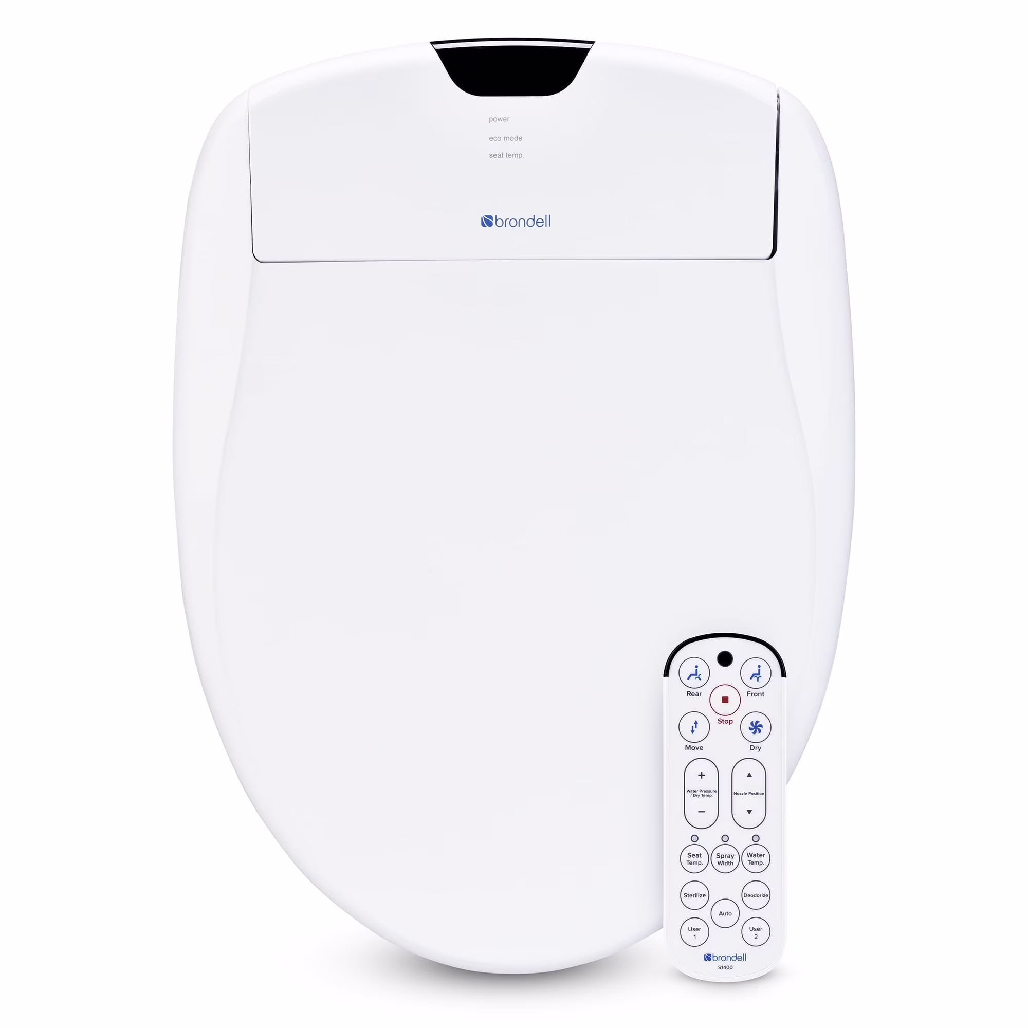 Brondell Bidet Toilet Seat S1400, Smart Toilet Seat, Dual Stainless-Steel, Self-Cleaning Nozzle With Clean Plus Technology, Endless Warm Water Bidet, Warm Air Dryer-Nightlight, Heated Seat, Elongated - Image 3