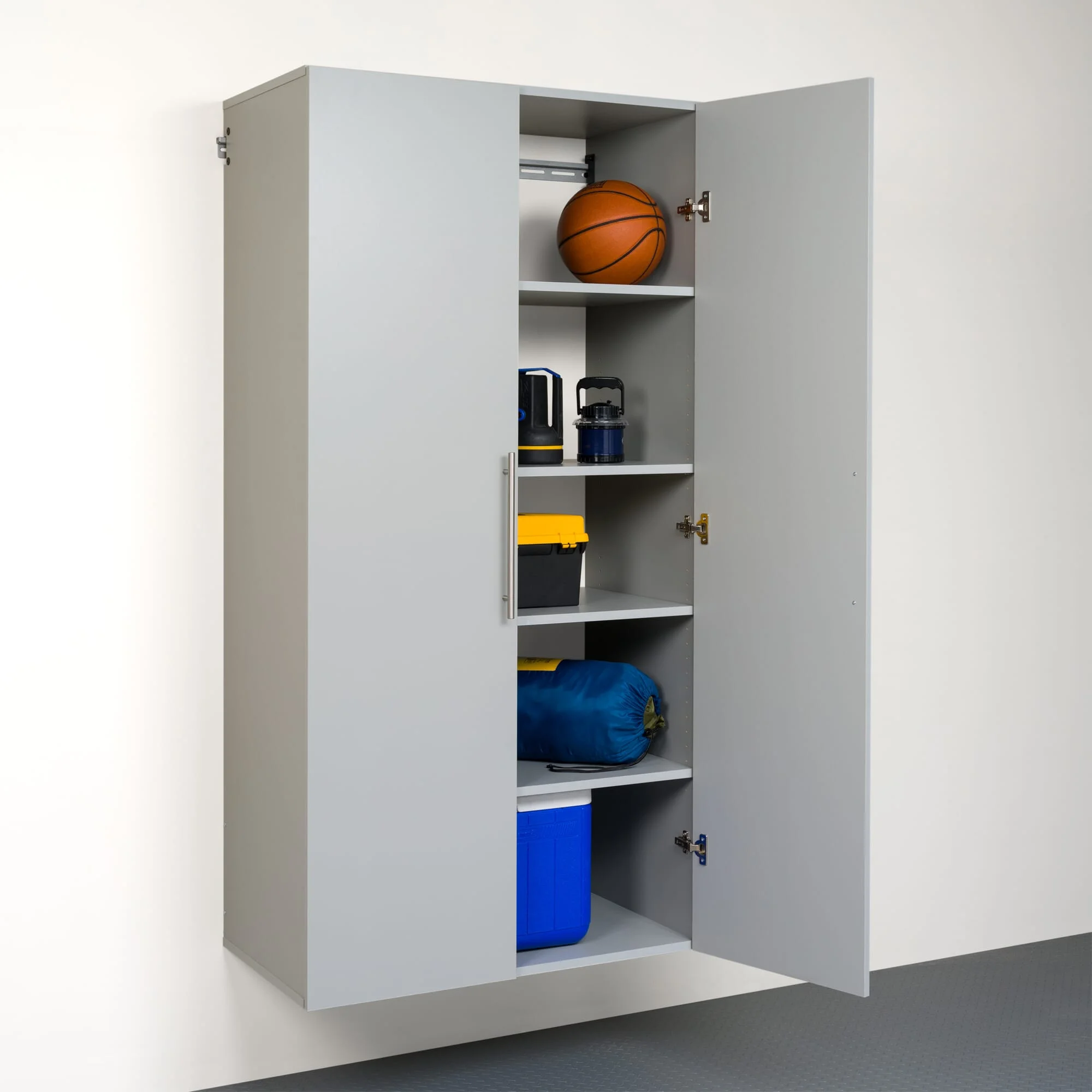 Prepac HangUps Large Storage Cabinet - Immaculate Light Gray 36" Cabinet with Storage Shelves and Doors; Ideal for Bin and General Storage Solutions - Image 5