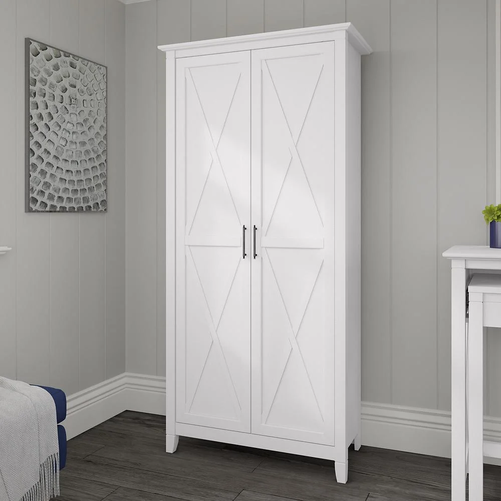 Key West Tall Storage Cabinet with Doors in Bing Cherry - Engineered Wood - Image 17