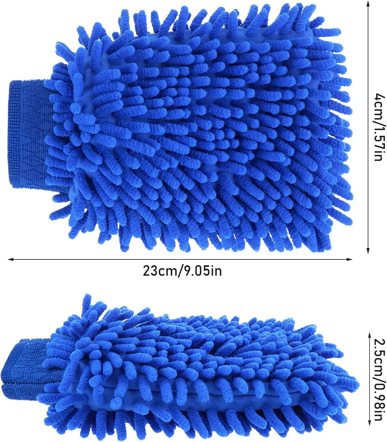 2 PCS Wash Cloths Car Cleaning Supplies Microfiber Towels Brush Wheel Detailing Kit Care Mitt Long Handle Sponge Interior Cleaner Drying Scratch Guard Shampoo Washing Wipes Weave Towel (blue) - Image 2