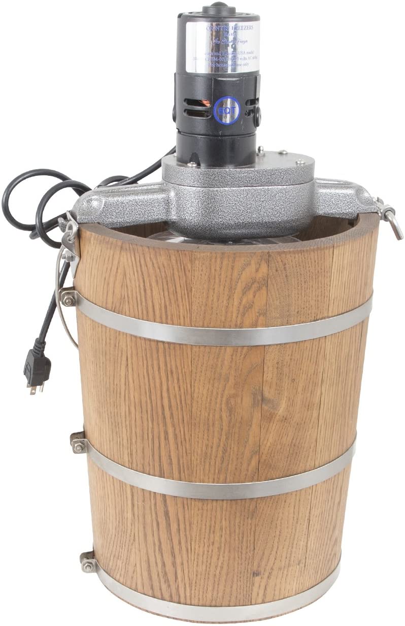 6-Quart Wooden Tub Ice Cream Maker with Electric Motor, Classic Country Style - Image 2