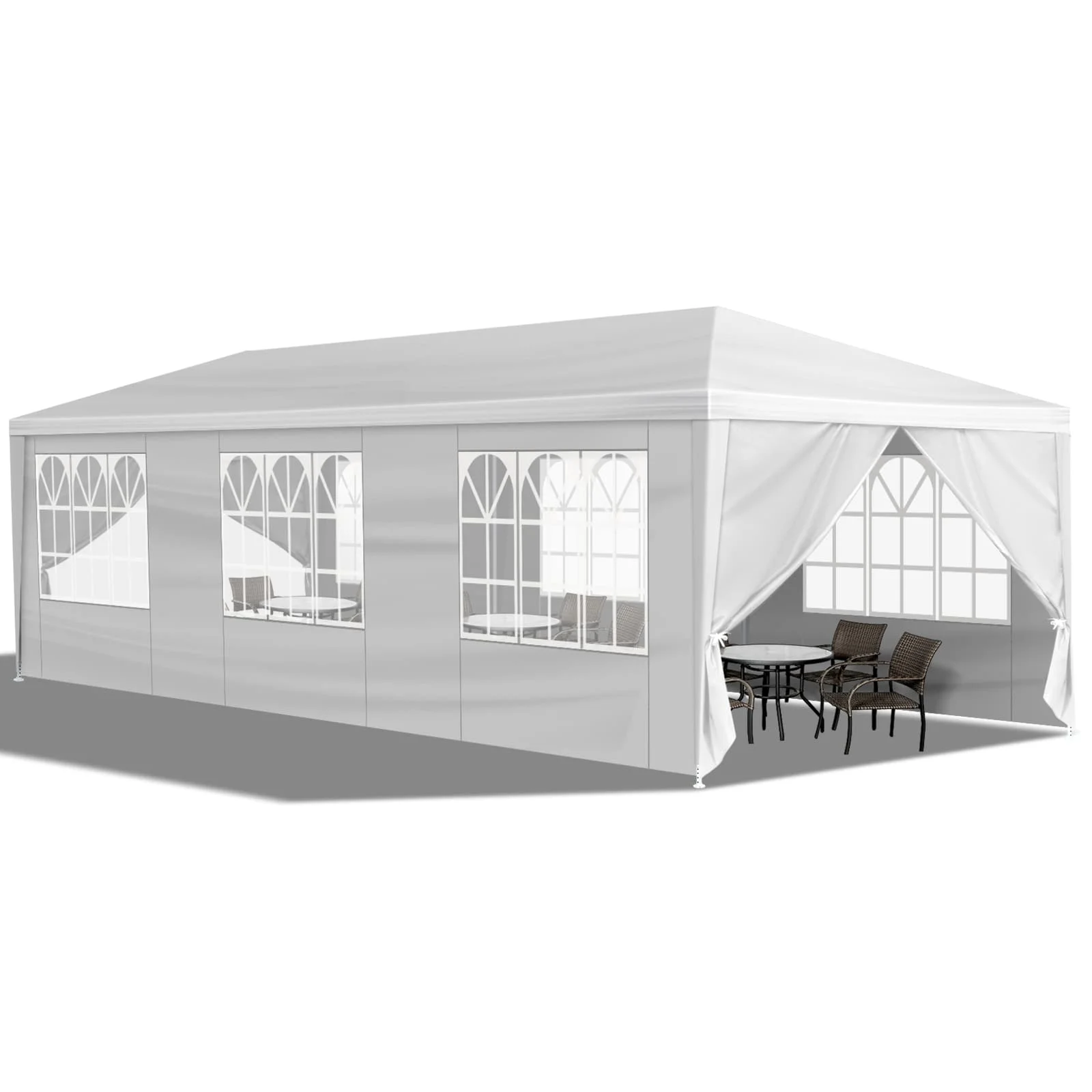 10'x30' Canopy Tent, Canopy Party Tent with 8 Removable Sidewalls,Waterproof Gazebo Tent for Patio/Outdoor/Wedding Parties and Events, White - Image 7