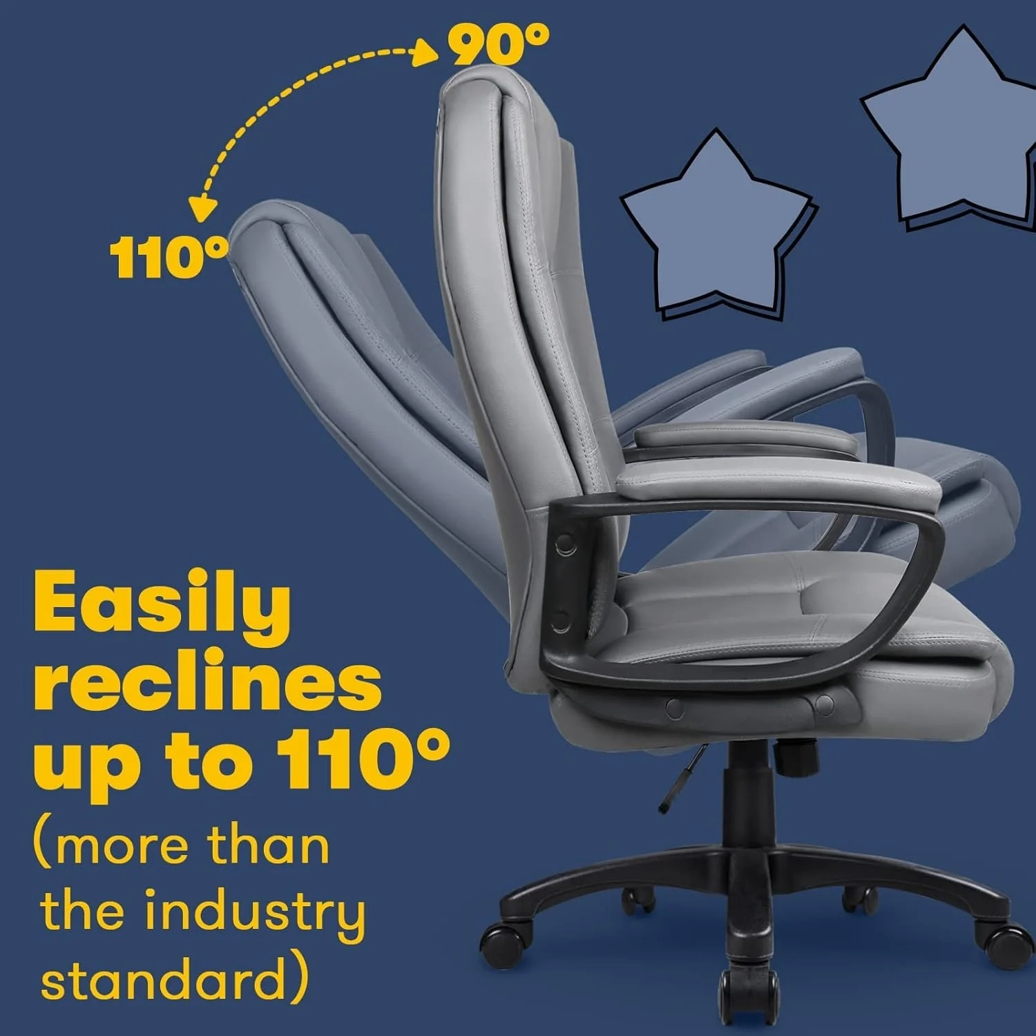 Big and Tall Executive Office Chair, High Back Ergonomic Leather Chair, 400 lb Capacity - Image 21