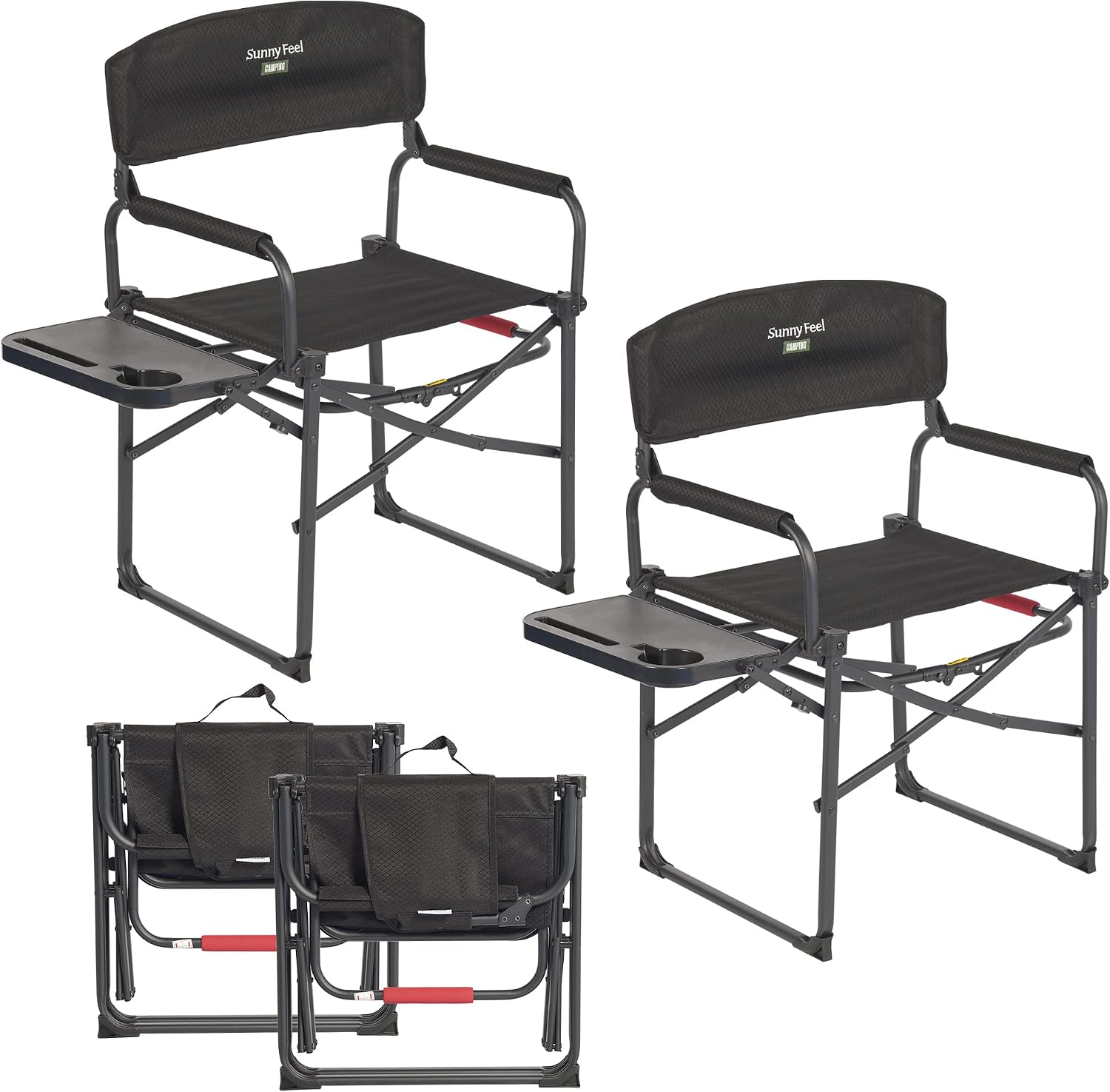 Oversized Directors Camping Chair for Adults with Side Table