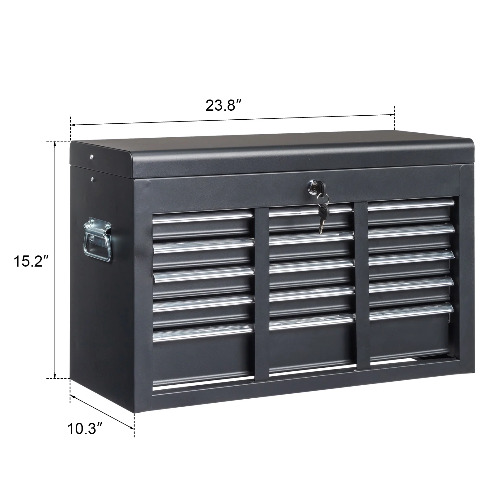 IVV Tool Storage Box Chest with 5 Drawers Steel Repair Tool Box with Lock and Key, Black - Image 6