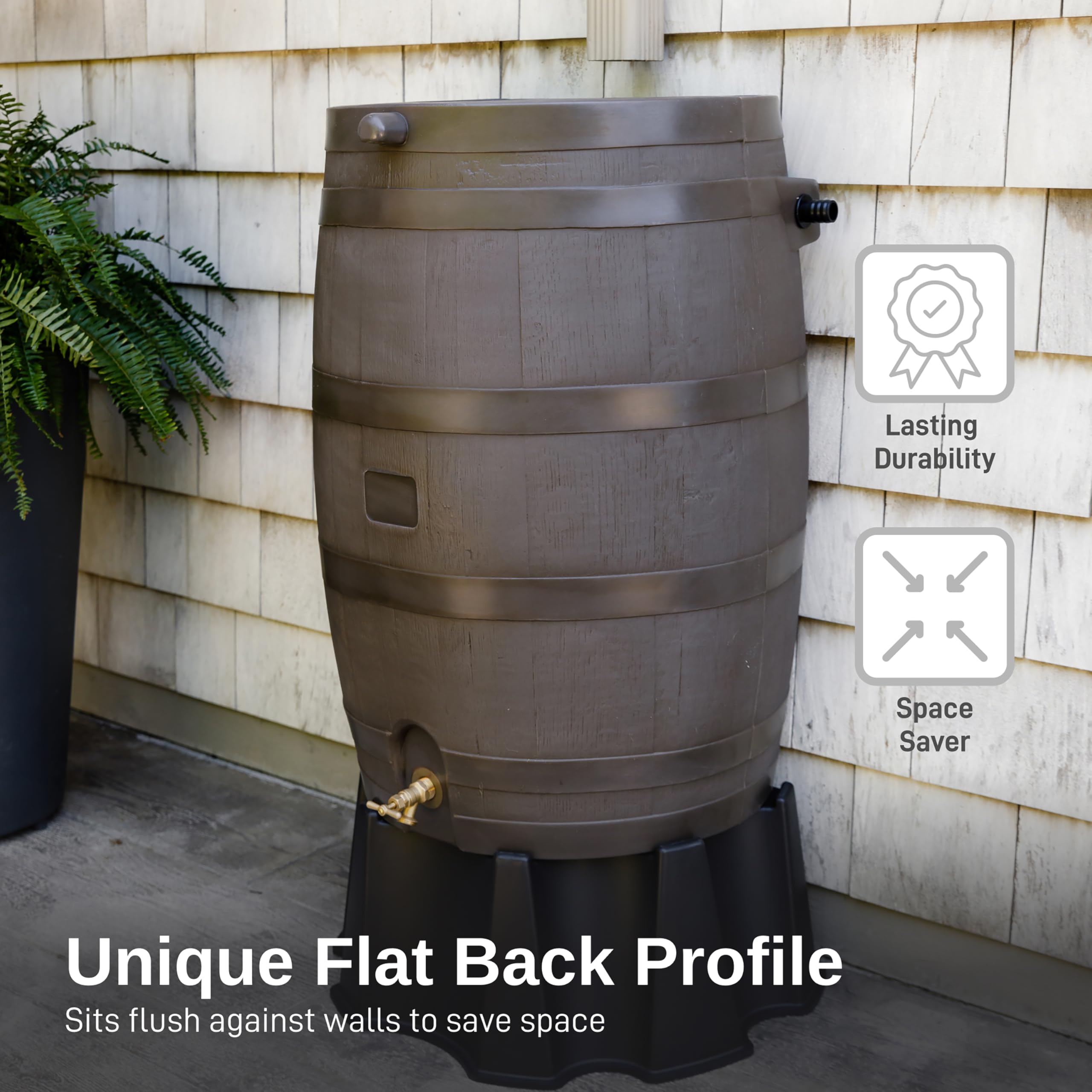 50 Gallon Rain Barrel with Brass Spigot, Large Outdoor Rainwater Collection and Storage Container for Garden - Image 16