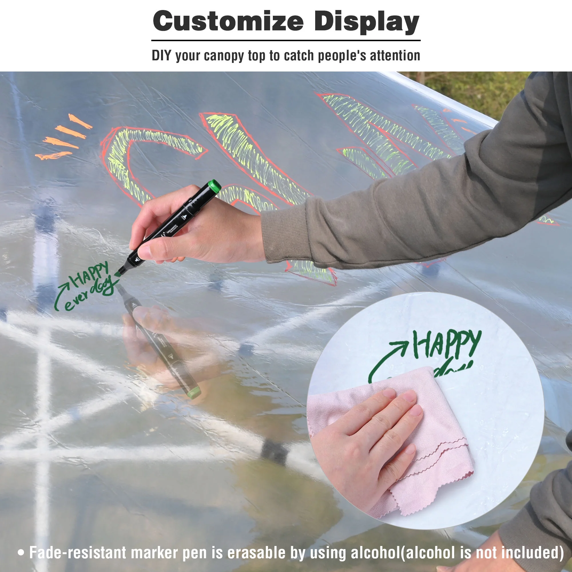 InstaHibit 10x20Ft Replacement Pop up Canopy Top Sunshade Cover Outdoor Patio - Image 32