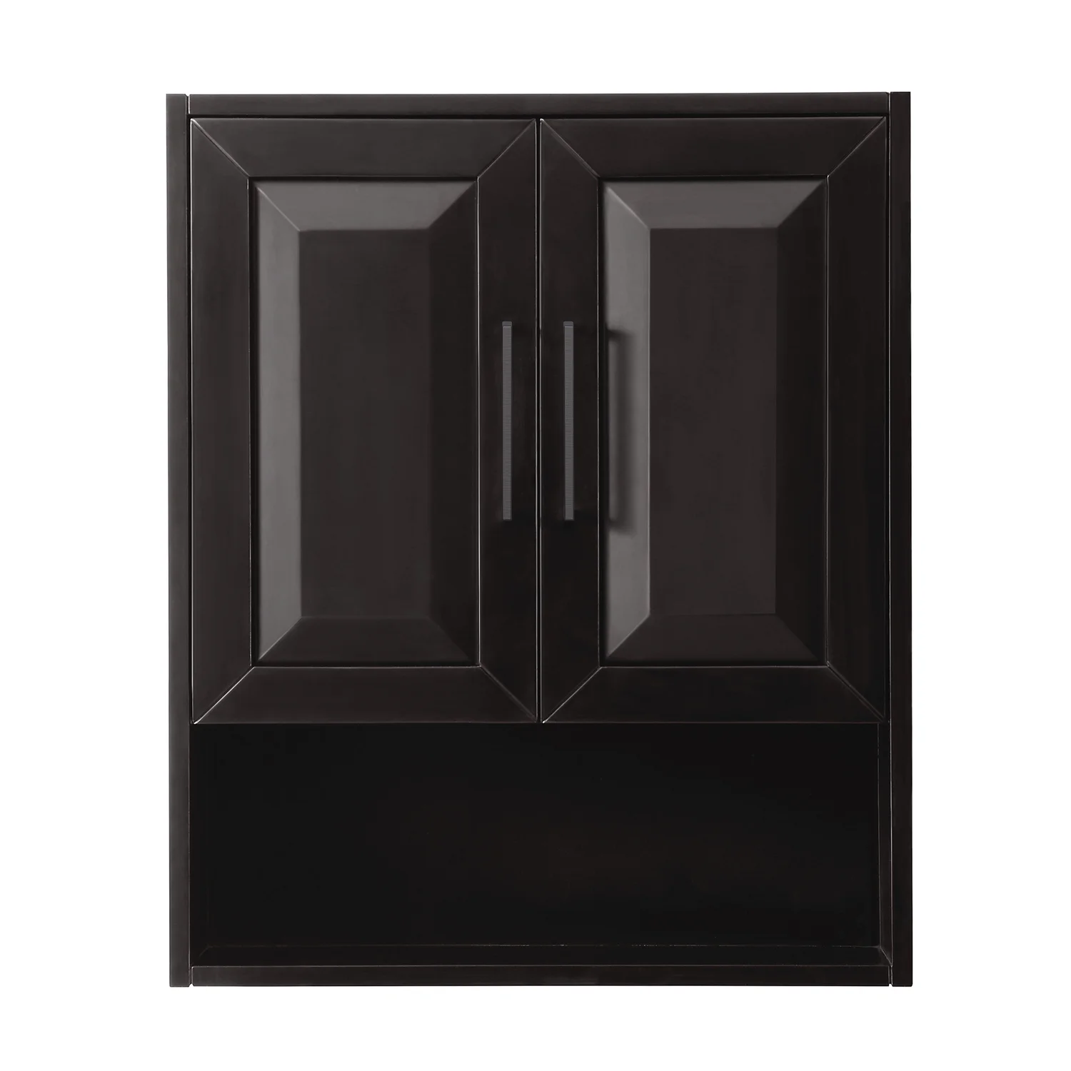 Wyndham Collection Daria Over-the-Toilet Bathroom Wall-Mounted Storage Cabinet in Dark Espresso with Matte Black Trim - Image 4