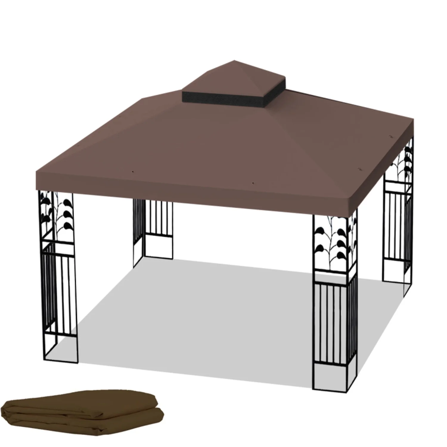 10x10 Ft Outdoor Patio Gazebo Replacement Canopy Double Tiered Gazebo Tent Roof Top Cover Only Frame Not Include Perfect For Outdoor Shade Renewal - Image 5