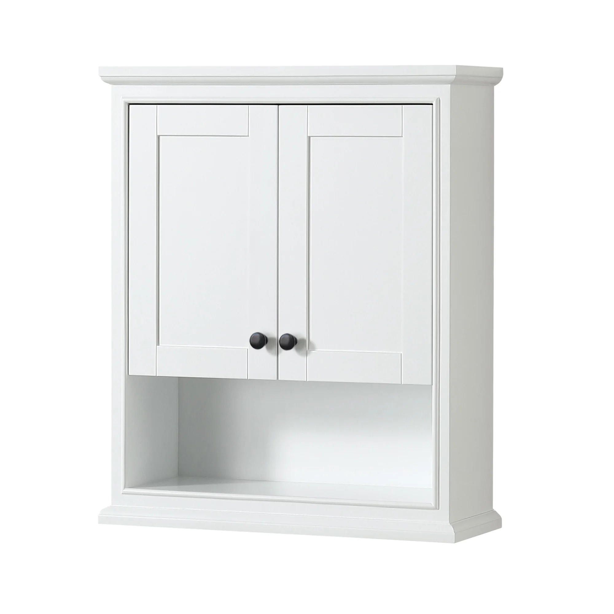 Wyndham Collection Deborah Over-the-Toilet Bathroom Wall-Mounted Storage Cabinet in Dark Gray with Matte Black Trim - Image 16