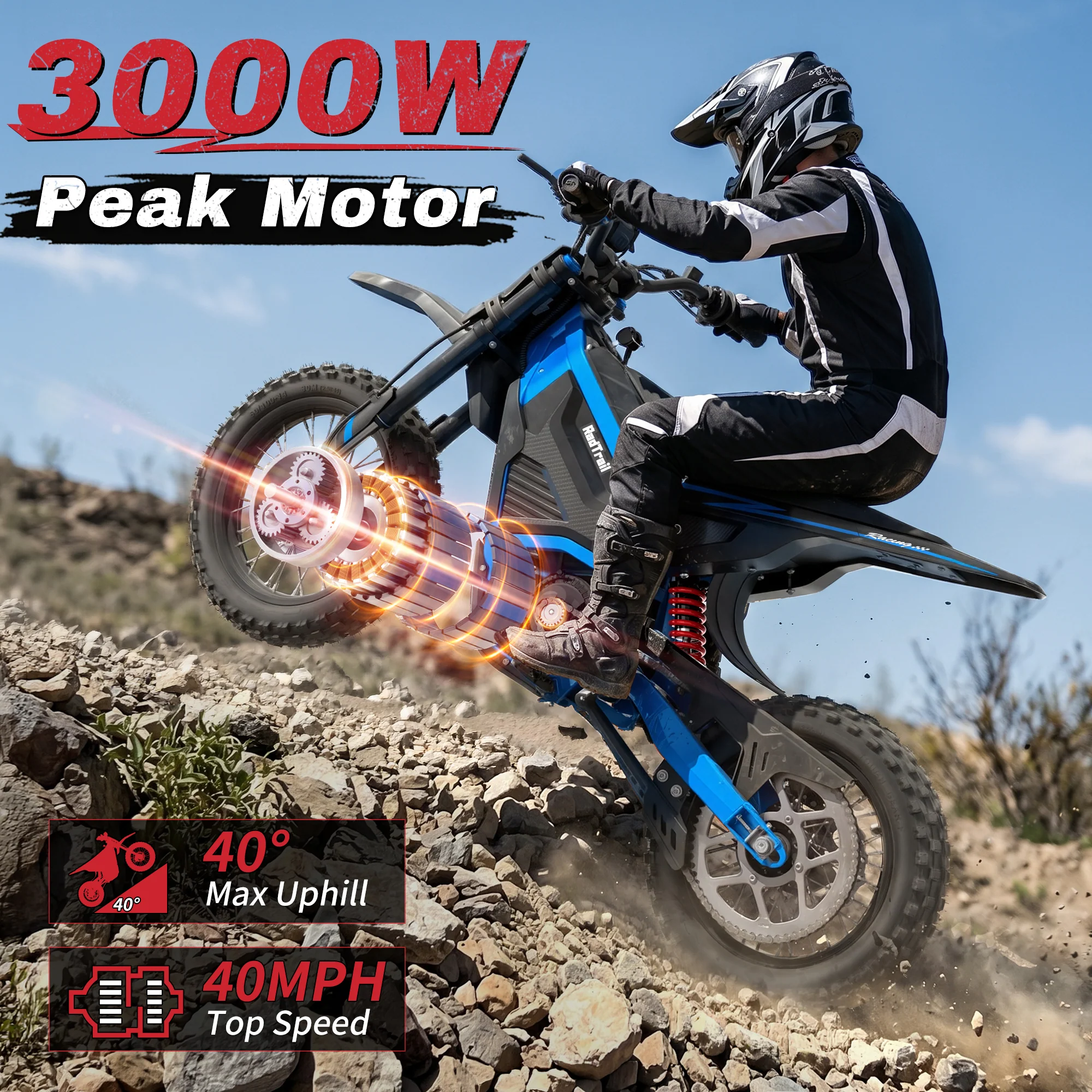 48V 2000W Peak Class Electric Dirt Bike Ages 13+ - Image 14
