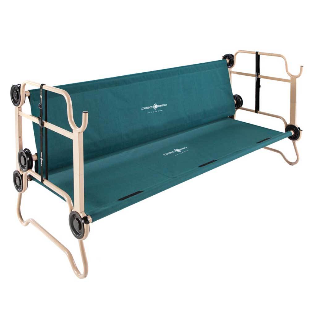Large Benchable Double Cot with Storage Organizers, Green - Image 7