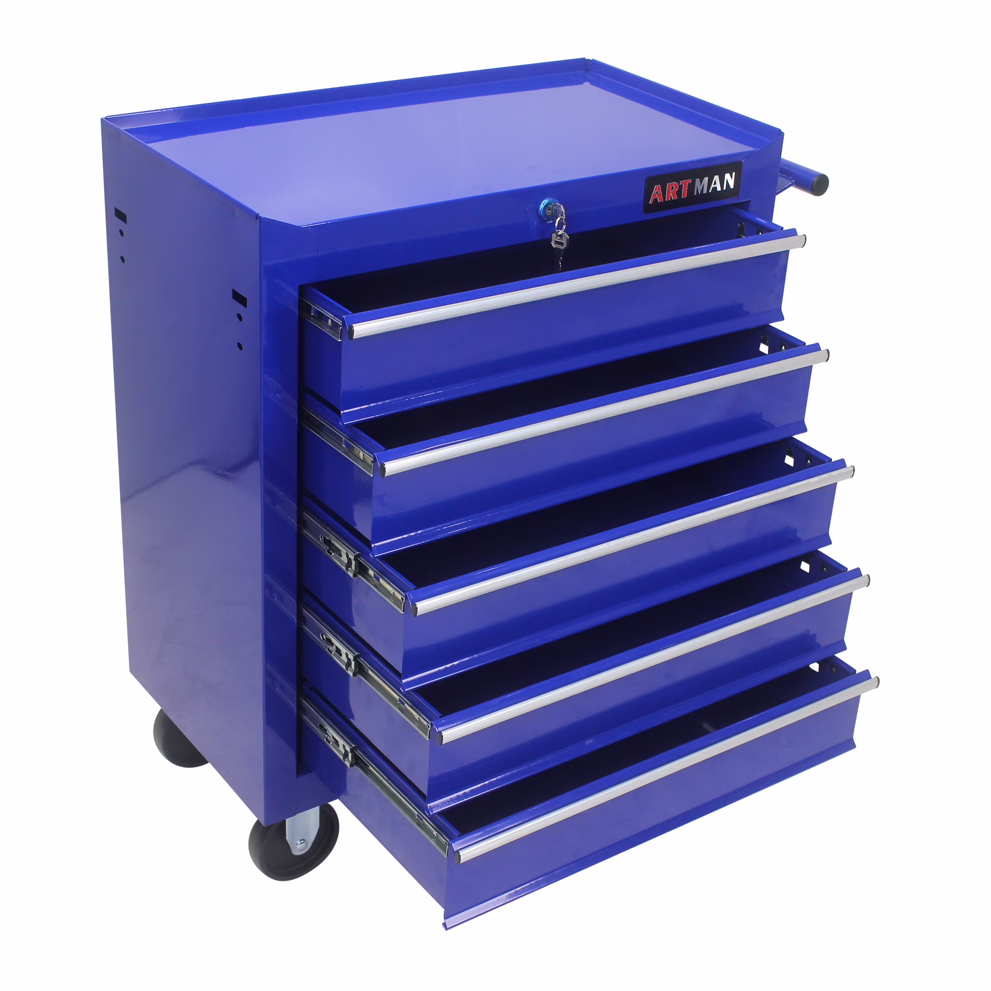 5-Drawer Rolling Tool Chest on Wheels, 24-inch Tool Storage Cabinet with Locking System for Garage Workshop Warehouse Repair Shop, Red - Image 5
