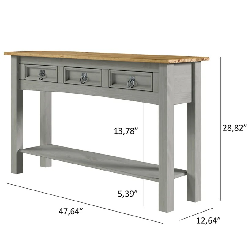 Wood Console Table with 3 Drawers, Entryway Hallway Storage and Display Table for Home - Image 21