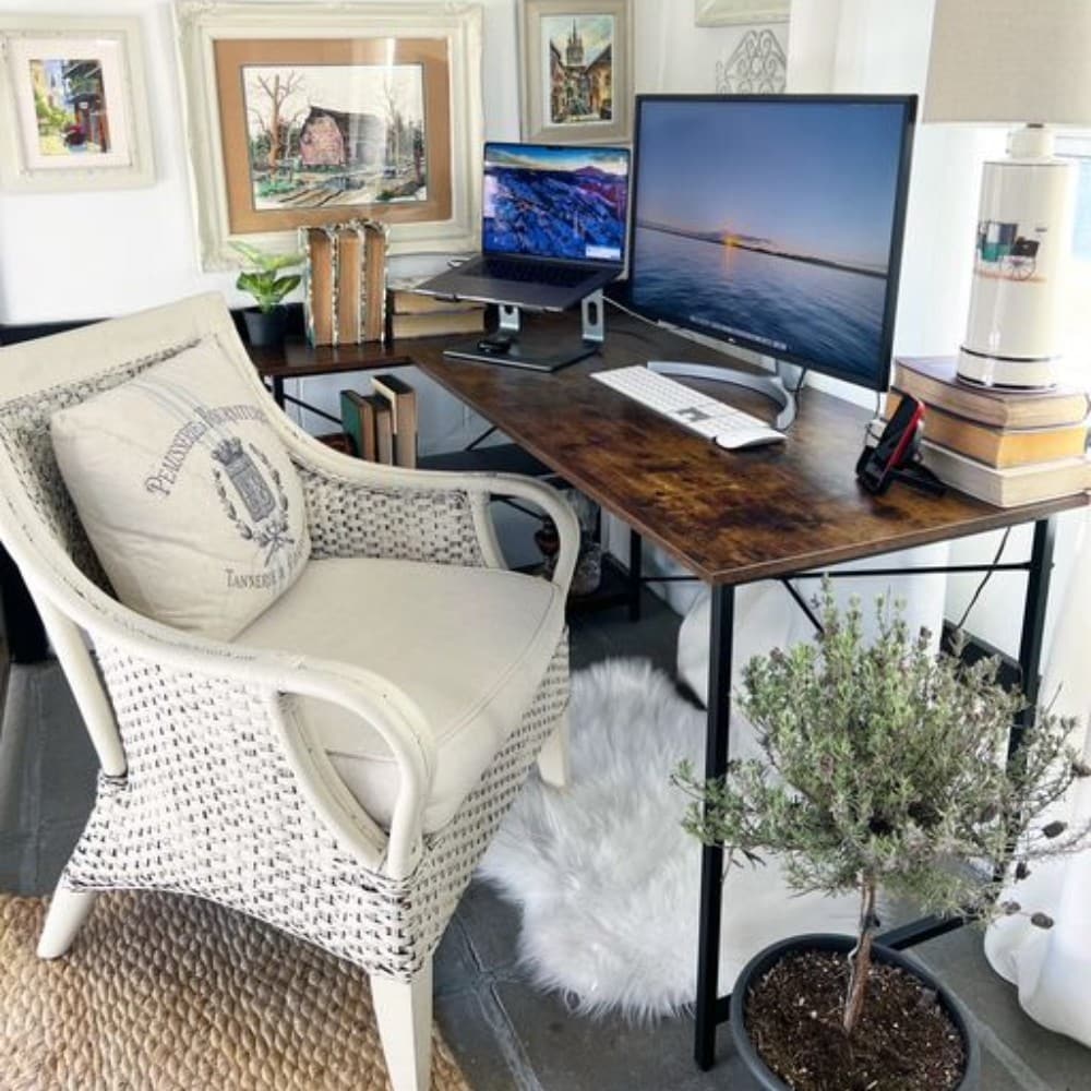 Small L Shaped Computer Desk with Storage Shelves, Compact Corner Workstation for Home Office and Study - Image 27