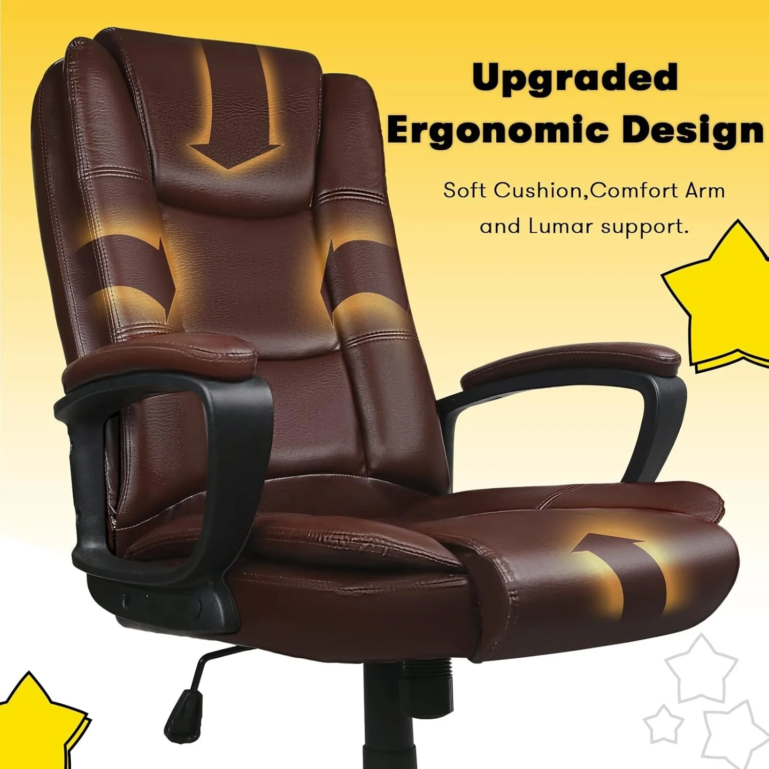 Big and Tall Executive Office Chair, High Back Ergonomic Leather Chair, 400 lb Capacity - Image 26